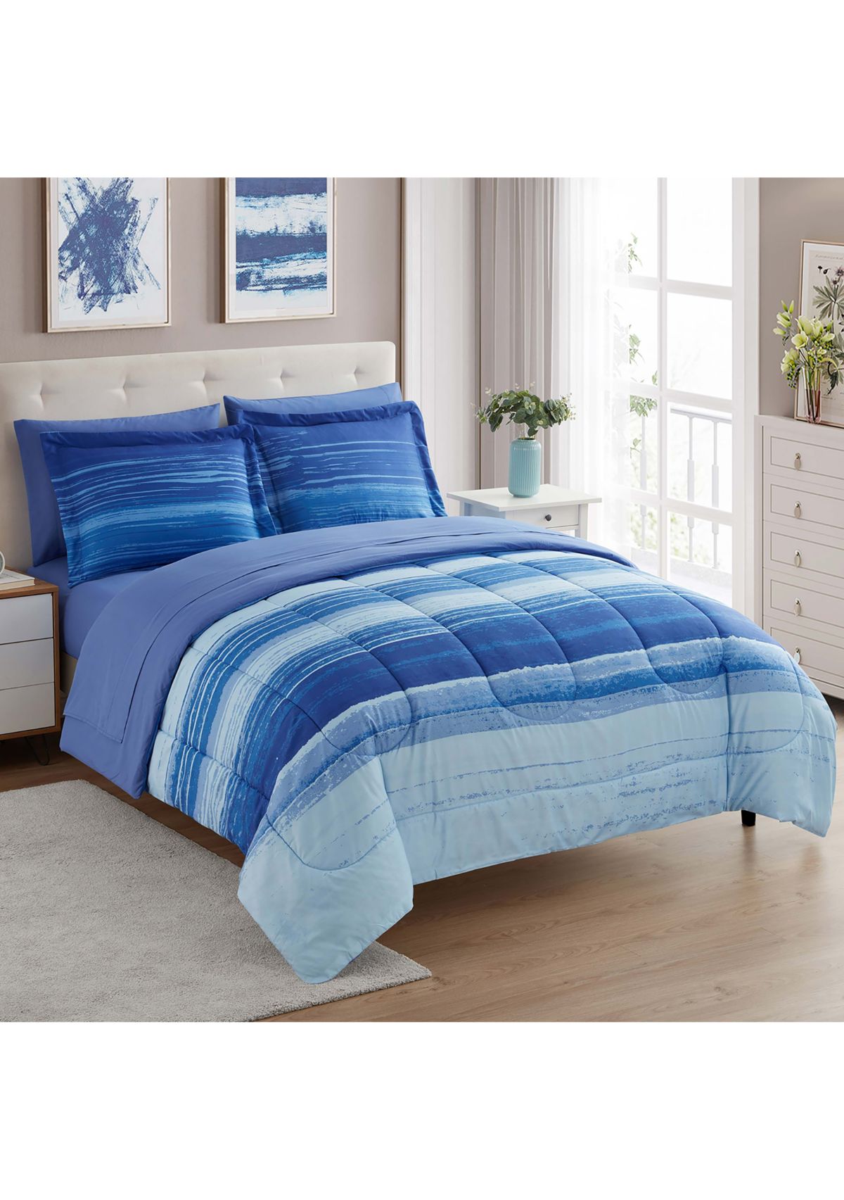 7 Piece Siena Bed in a Bag Comforter, Sham & Sheet Set