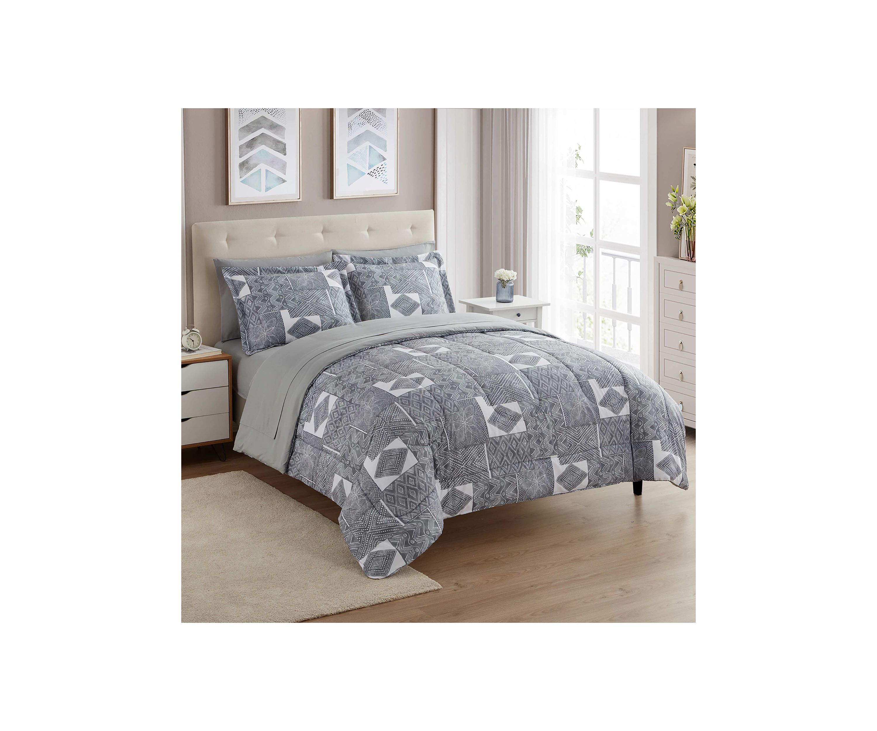 7 Piece Tulsa Bed in a Bag Comforter, Sham & Sheet Set