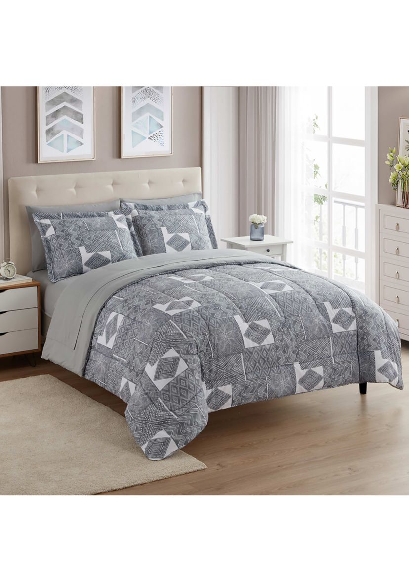 7 Piece Tulsa Bed in a Bag Comforter, Sham & Sheet Set