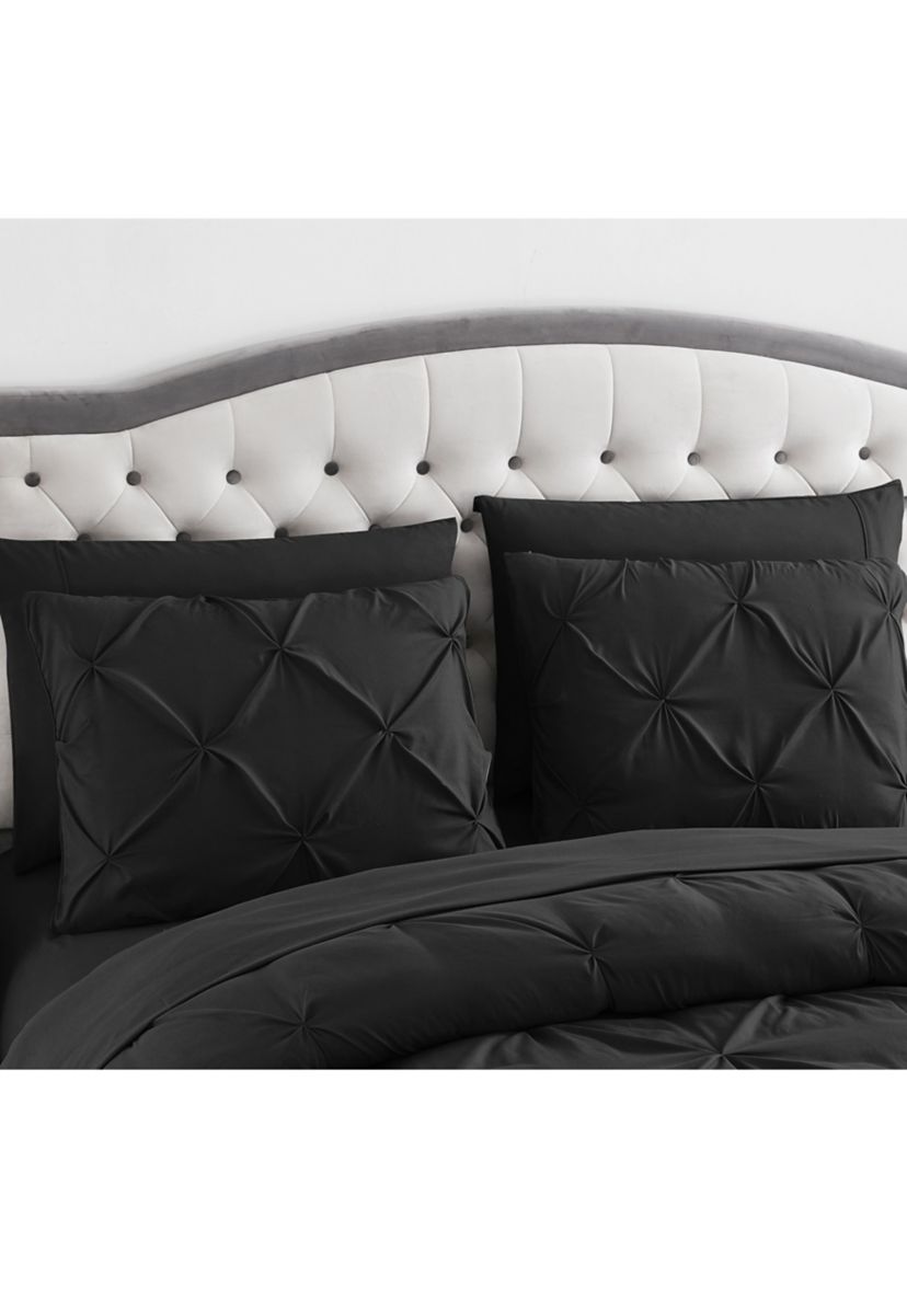 8 Piece Bed In A Bag Pintuck Comforter Sheet Bed Skirt Sham Set