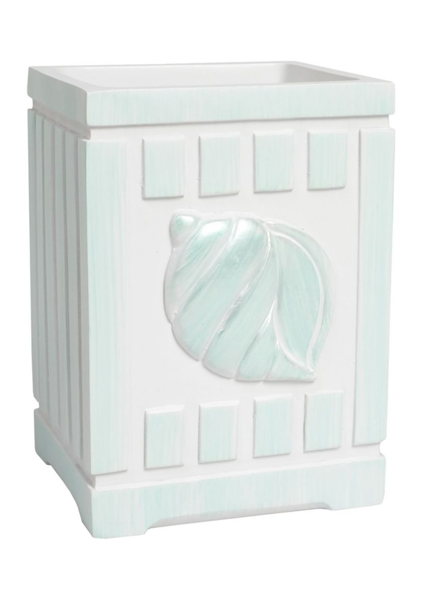 Beach Shells Poly Resin Bath Accessory Collection 4 Piece Bathroom Set