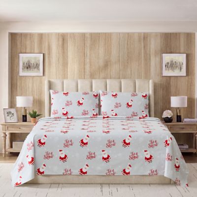 Sweet Home Collection Flannel Printed Christmas Holiday Microfiber Sheet Sets, Twin Long