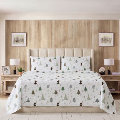 Sweet Home Collection Flannel Printed Christmas Holiday Microfiber Sheet Sets, Twin Long