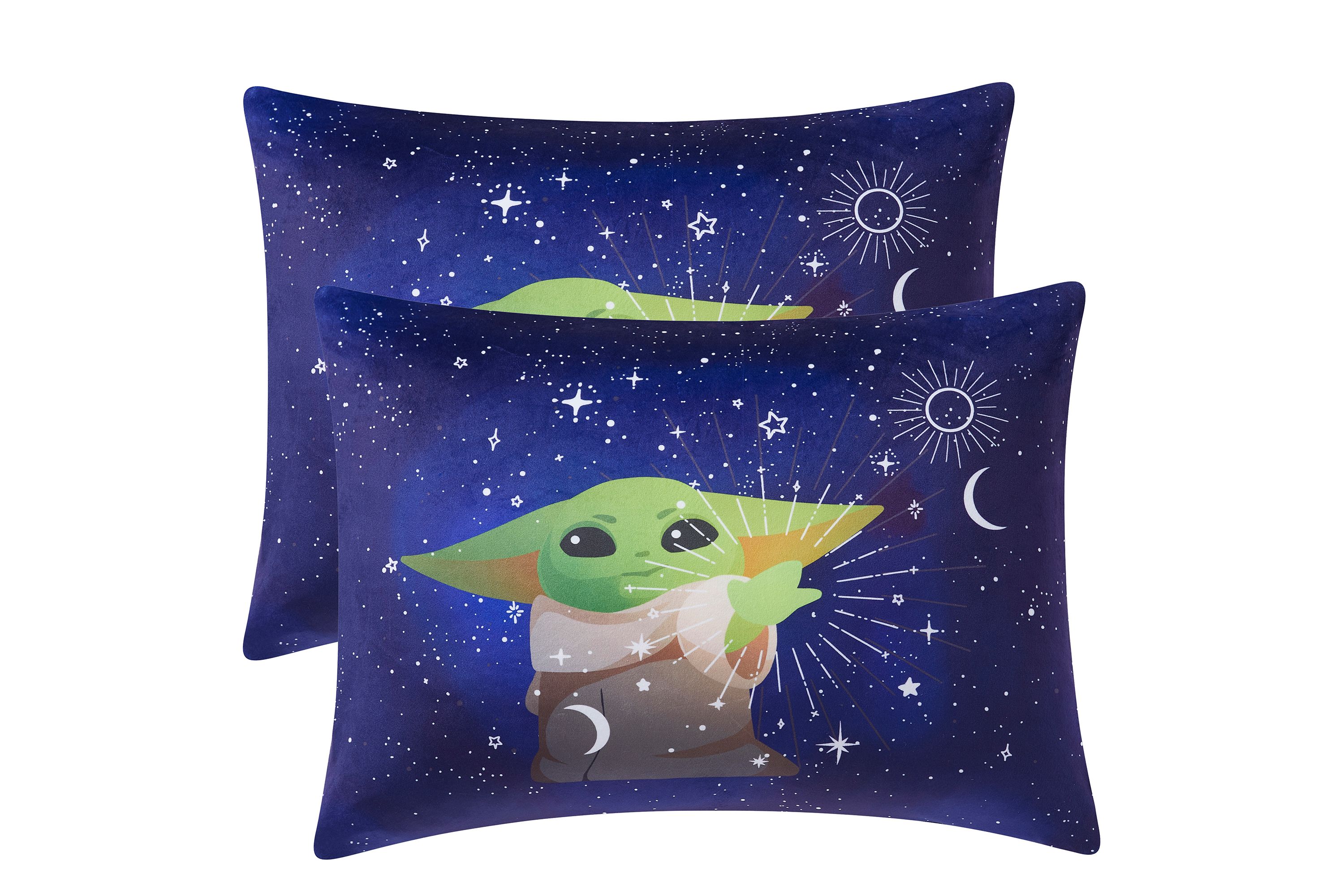 Baby Yoda Grogu Reversible 20" x 26" Bed Pillow 2 Pack