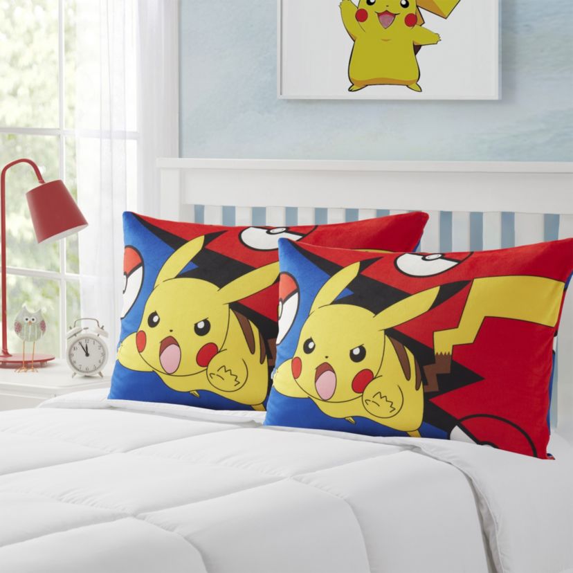 Pikachu Reversible 20" x 26" Bed Pillow 2 Pack