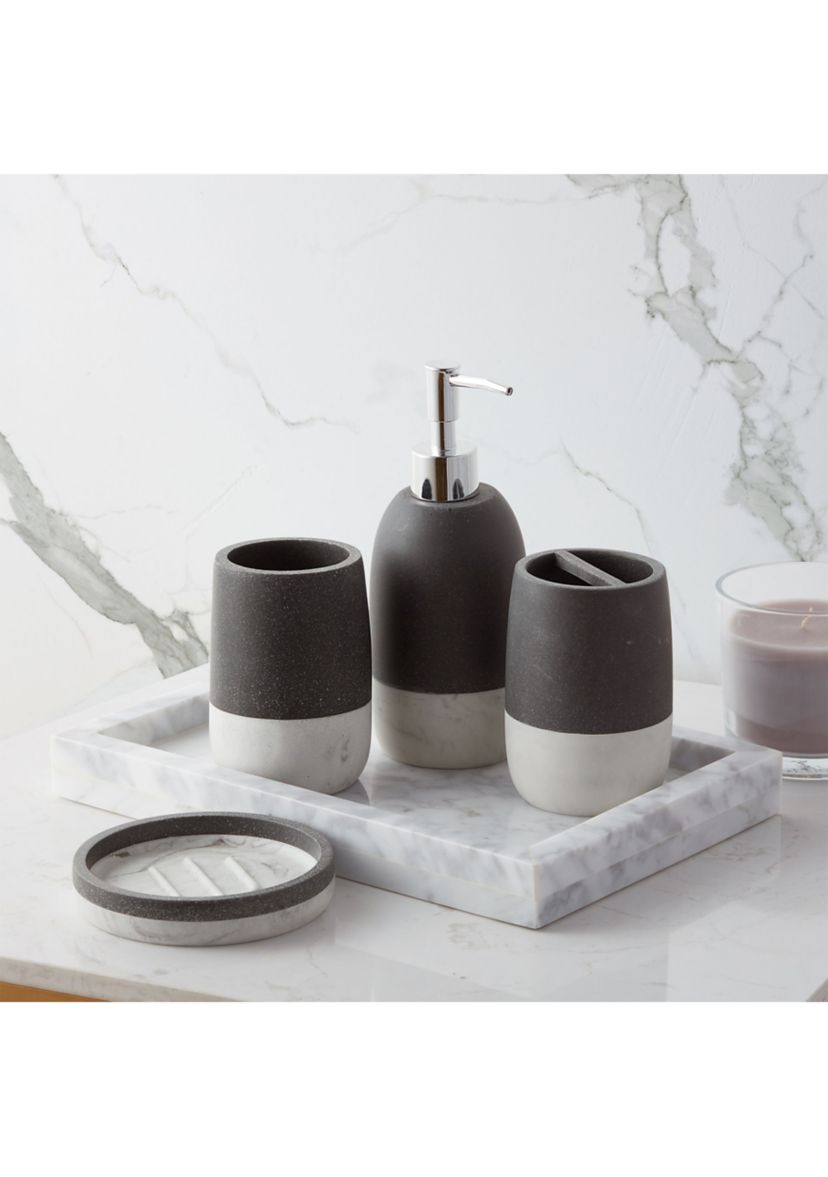 Marbleized Bath Accessory Collection 4 Piece Bathroom Set