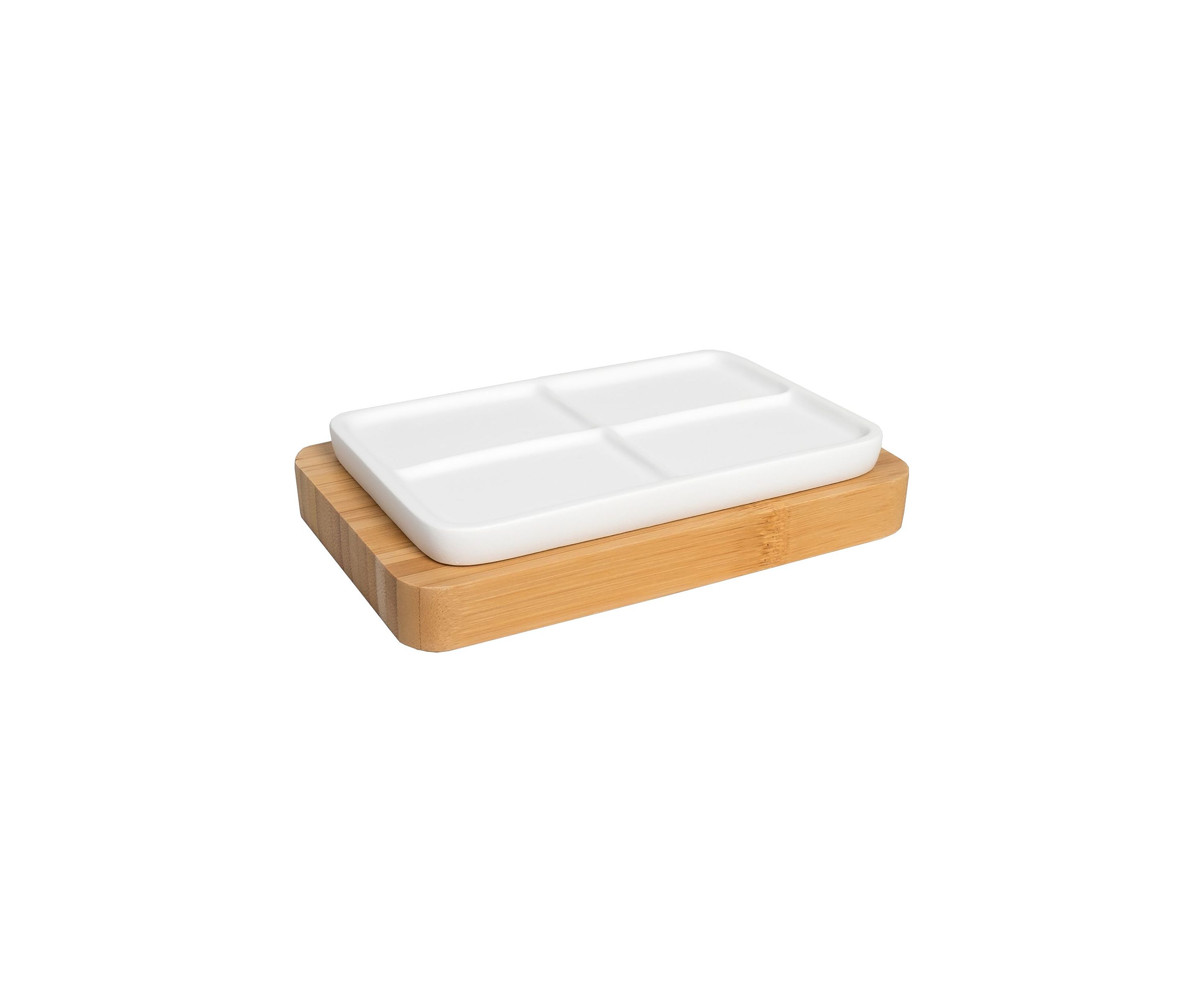 Ritz Poly Resin, Bamboo Bath Accessory Collection 4 Piece Bathroom Set