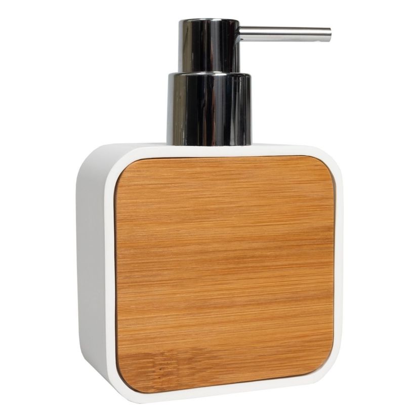 Ritz Bath Accessory Collection Poly Resin, Bamboo Bathroom Lotion/Soap Dispenser