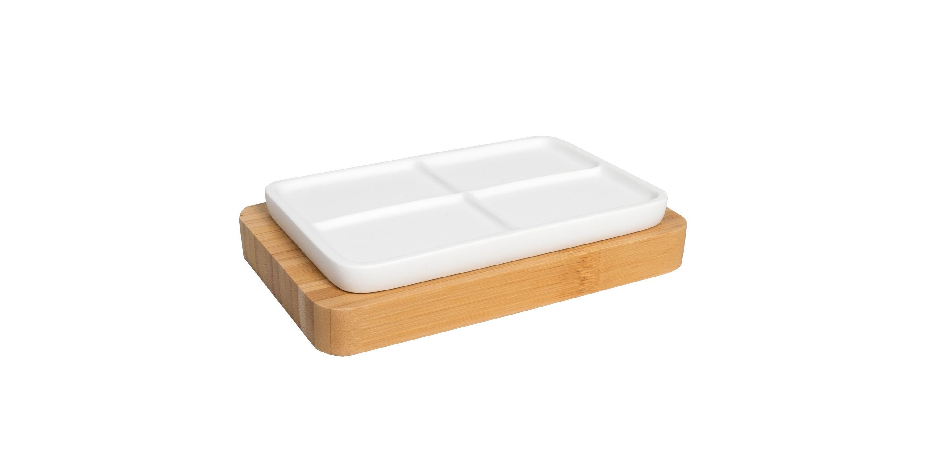 Ritz Bath Accessory Collection Poly Resin, Bamboo Bathroom Soap Dish