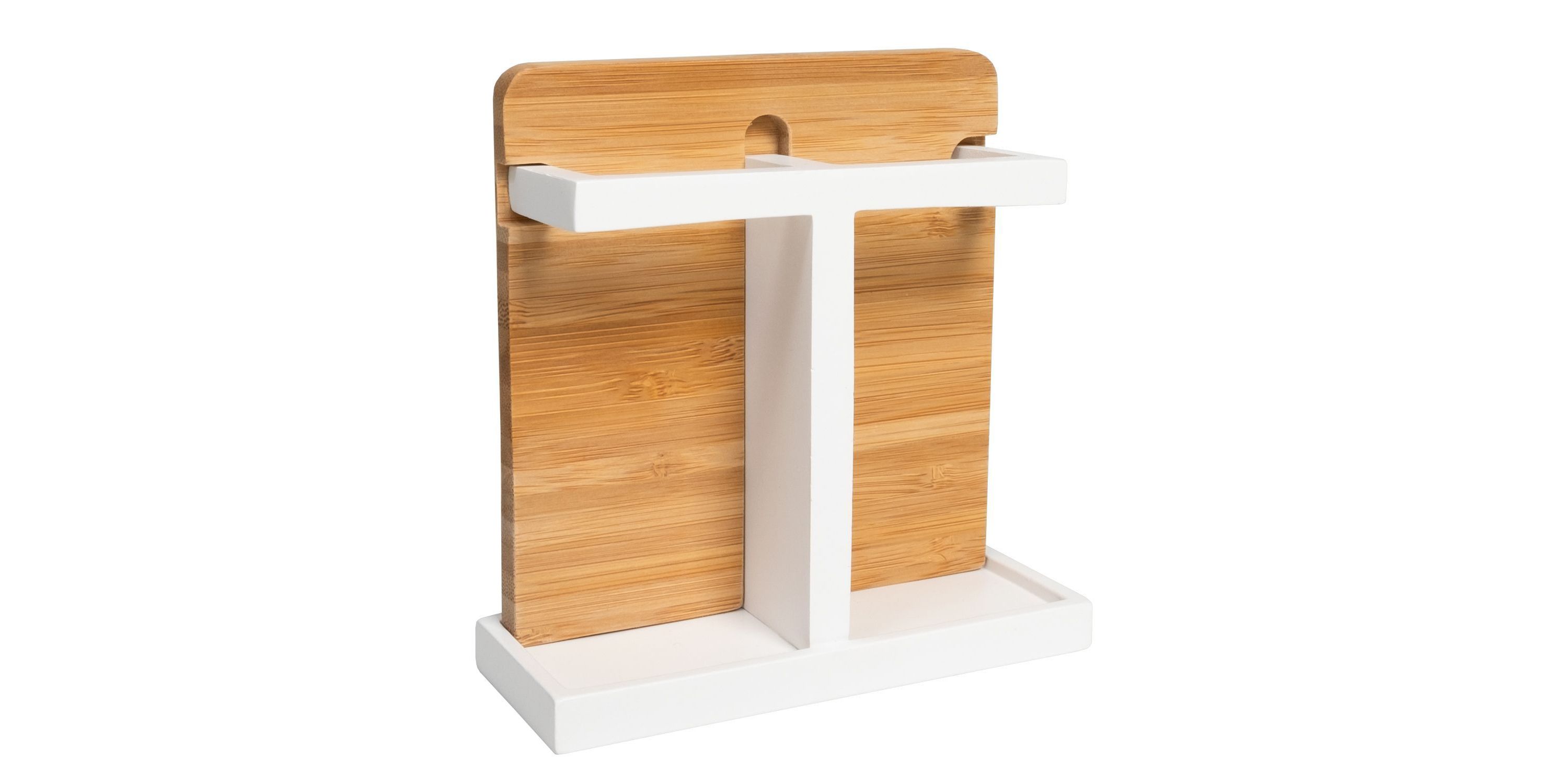 Ritz Bath Accessory Collection Poly Resin, Bamboo Bathroom Toothbrush Holder