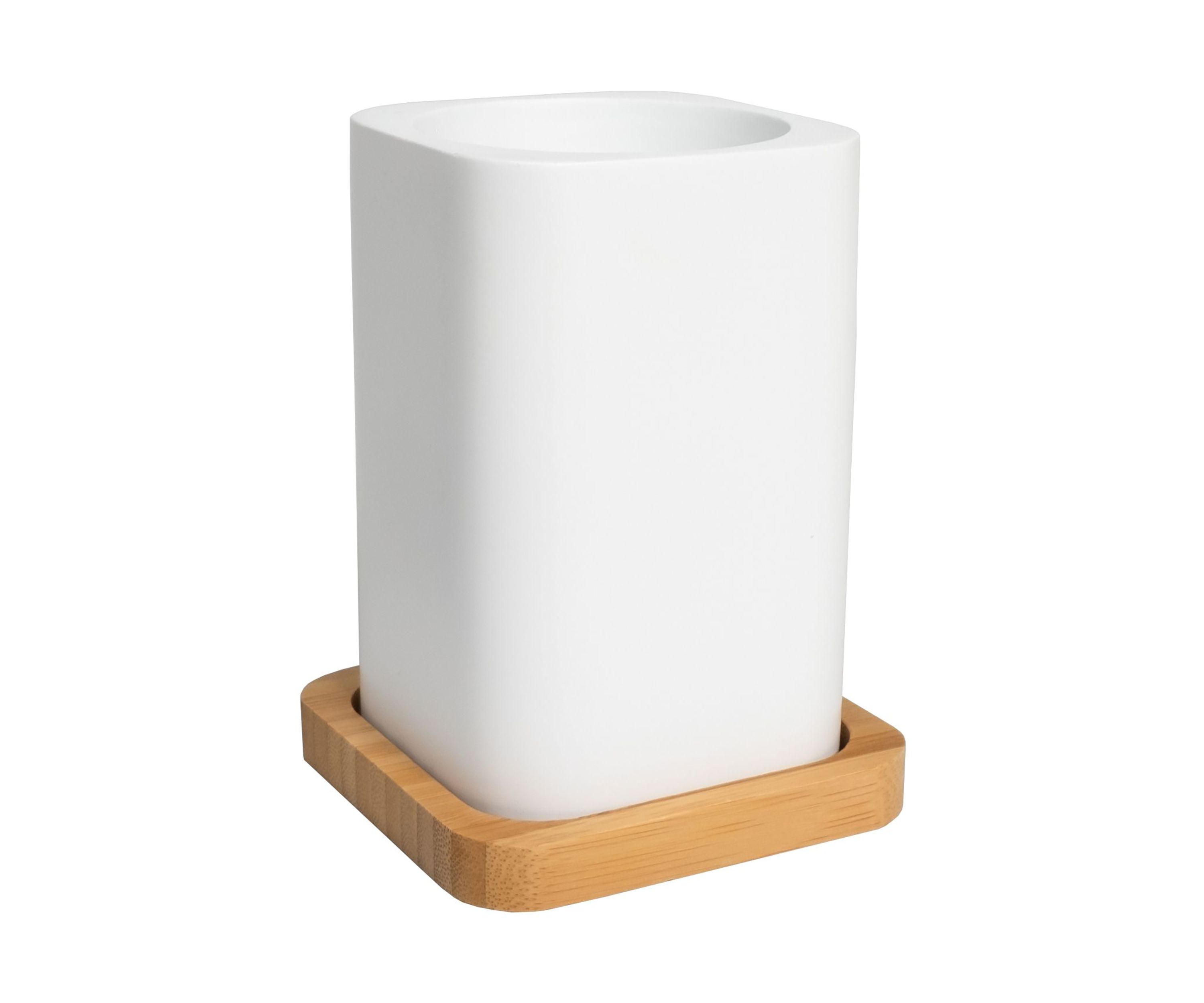 Ritz Bath Accessory Collection Poly Resin, Bamboo Bathroom Tumbler