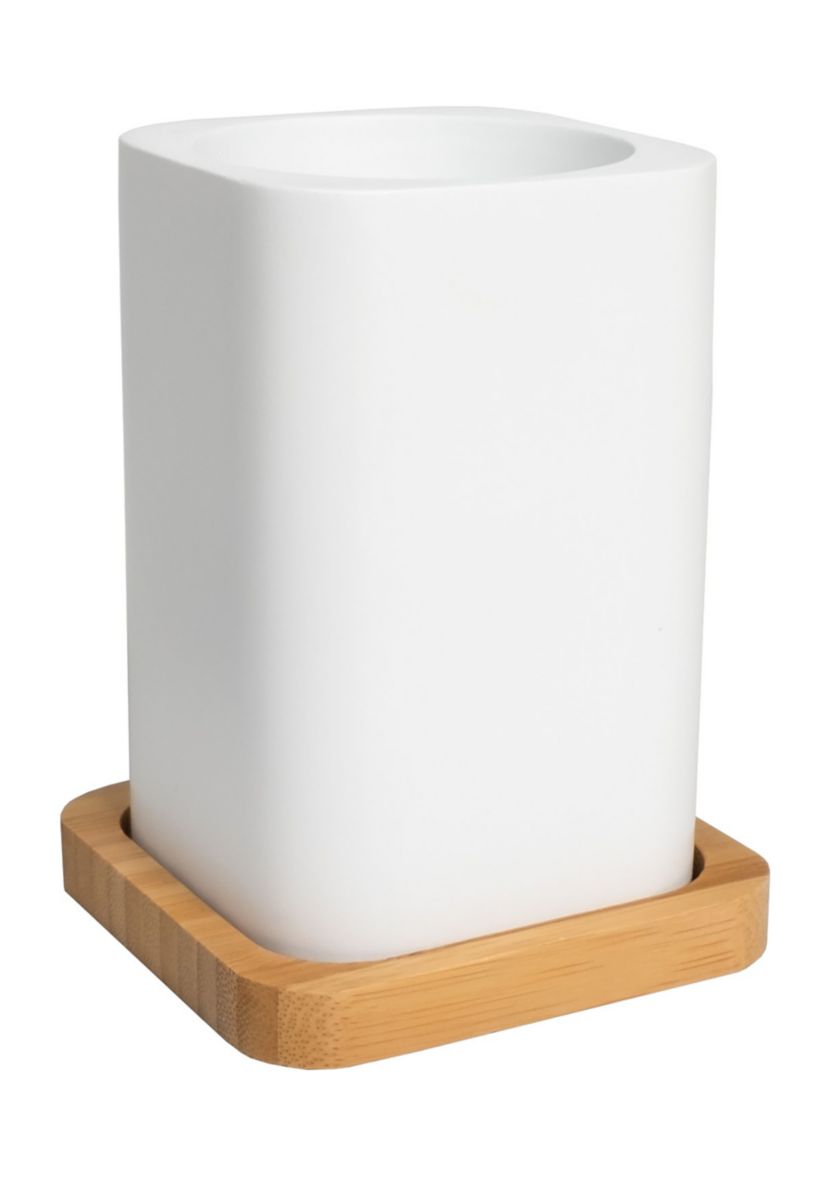 Ritz Bath Accessory Collection Poly Resin, Bamboo Bathroom Tumbler