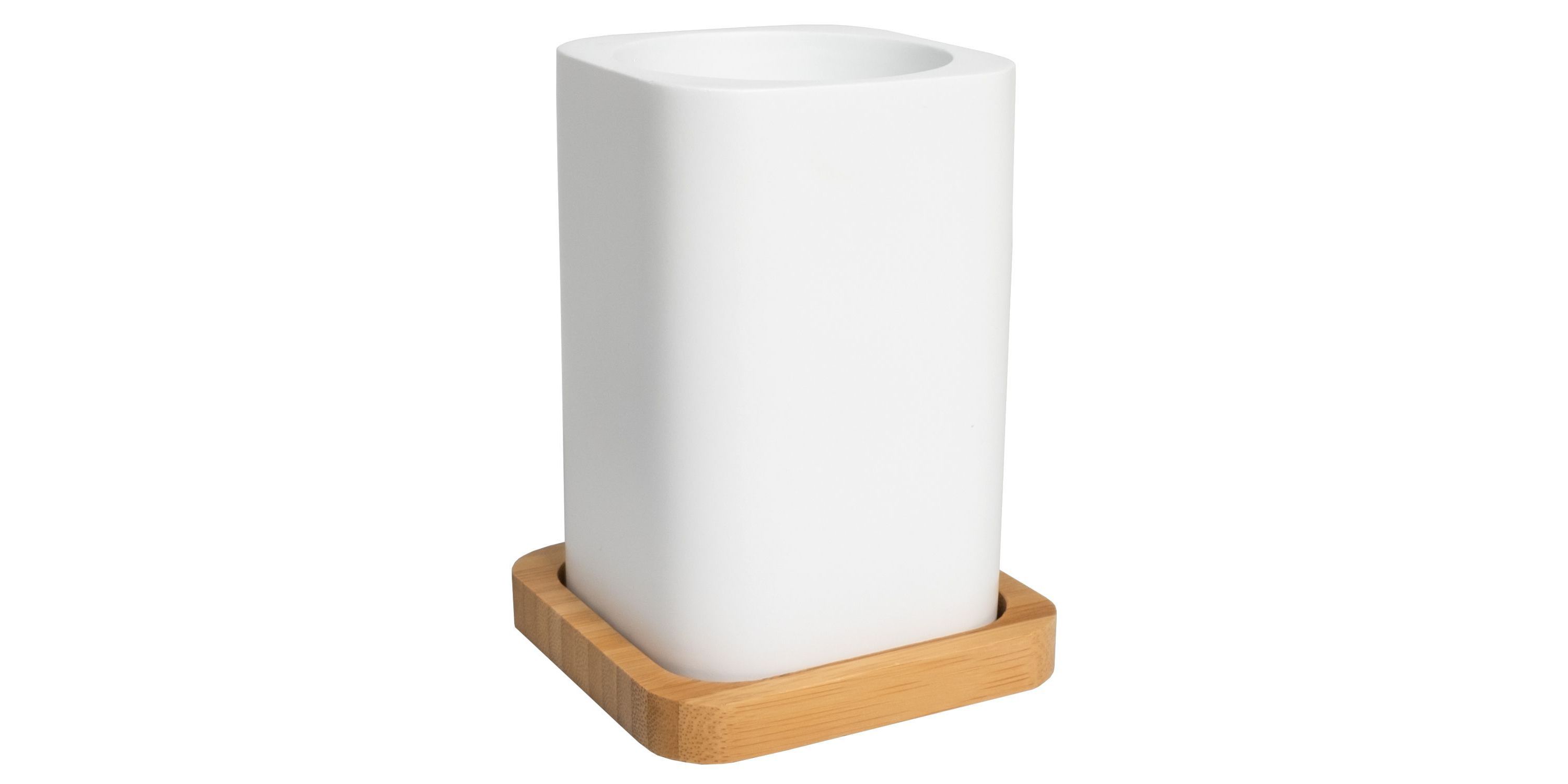 Ritz Bath Accessory Collection Poly Resin, Bamboo Bathroom Tumbler