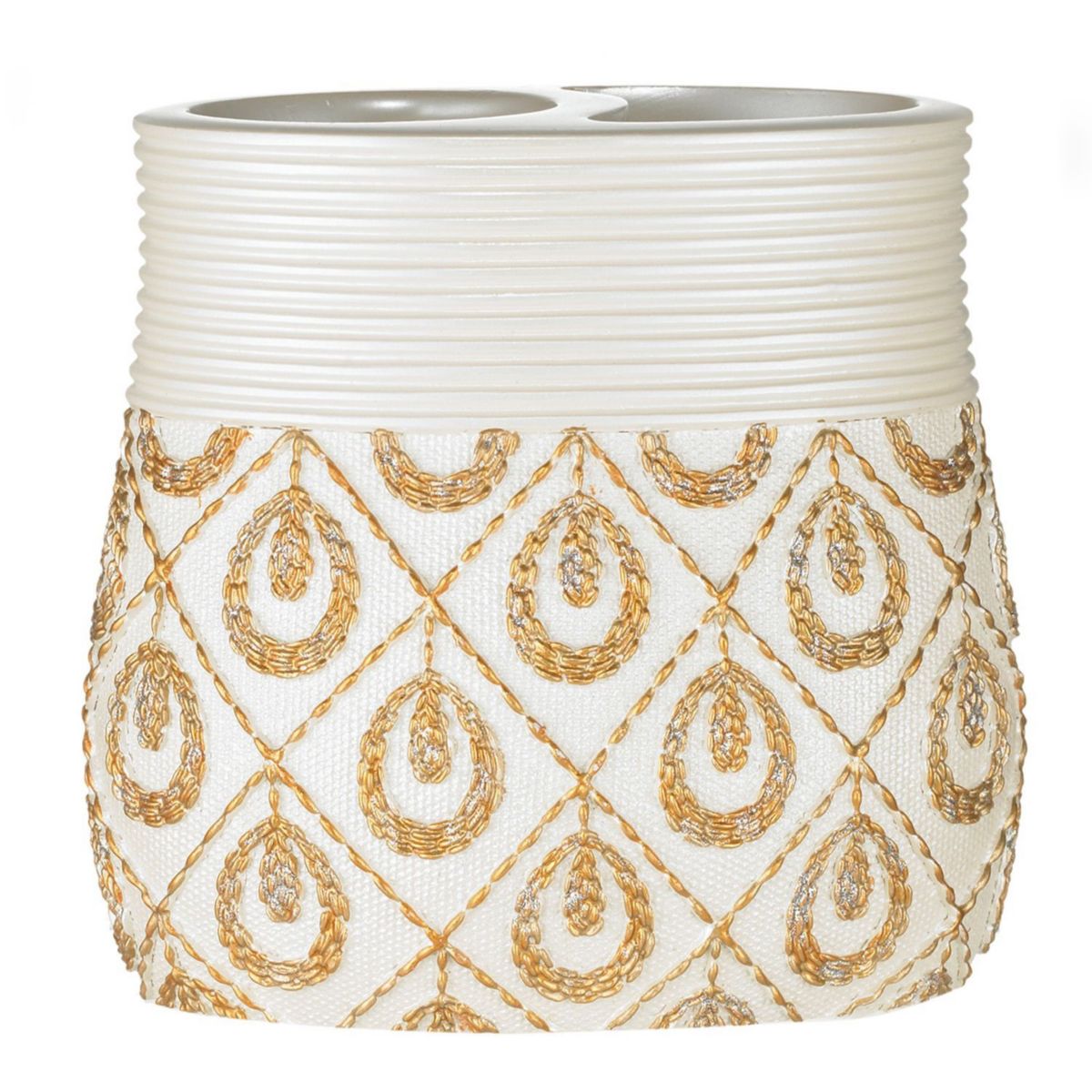 Popular Bath Seraphina Bathroom Toothbrush Holder- Beige/Gold