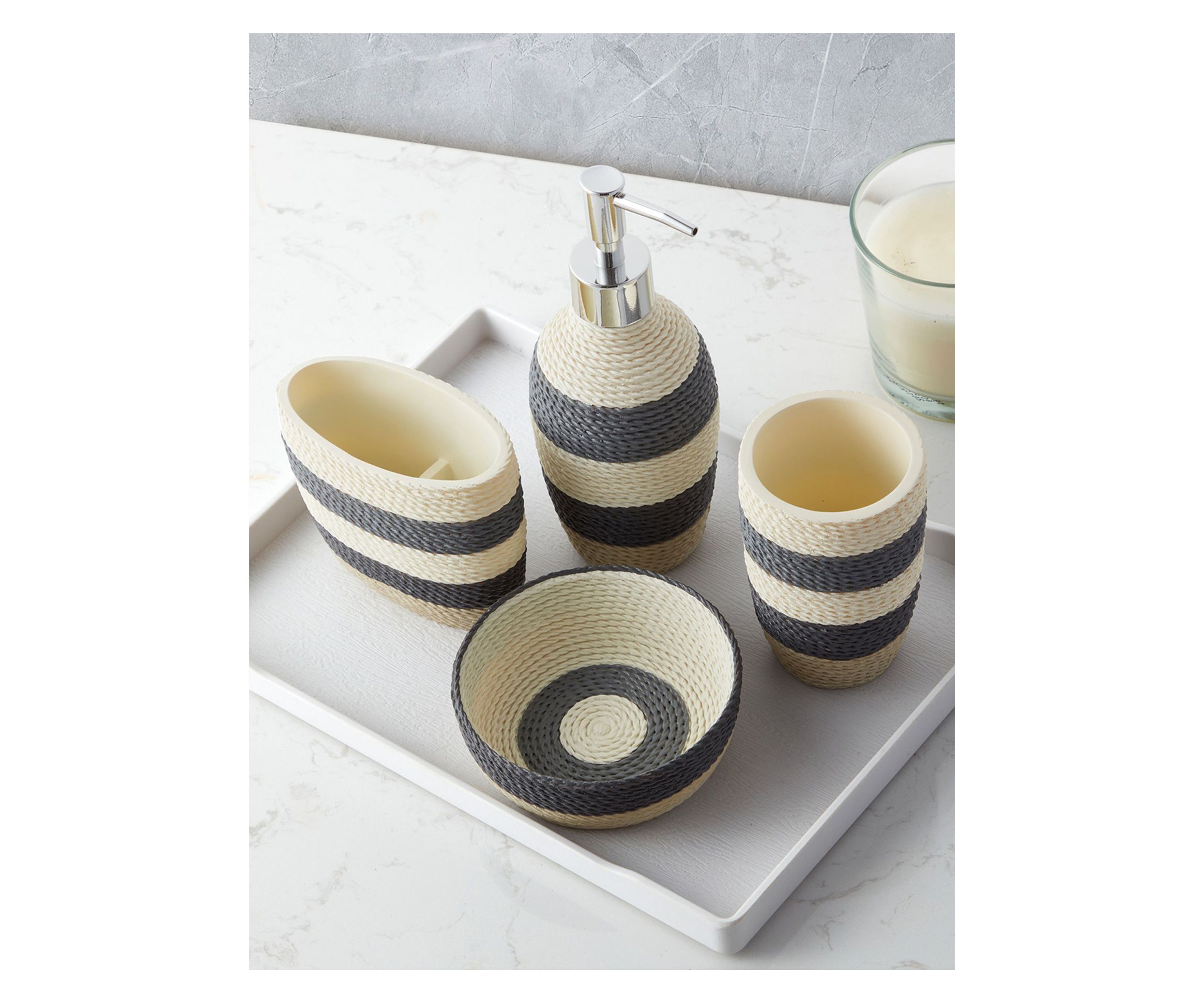 Twist Bath Accessory Collection 4 Piece Bathroom Set