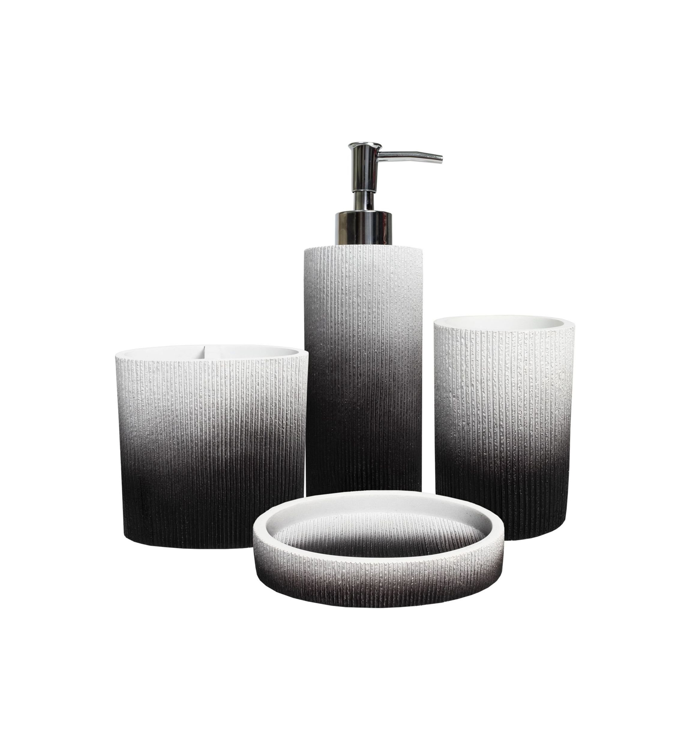 Urbana Poly Resin Bath Accessory Collection 4 Piece Bathroom Set