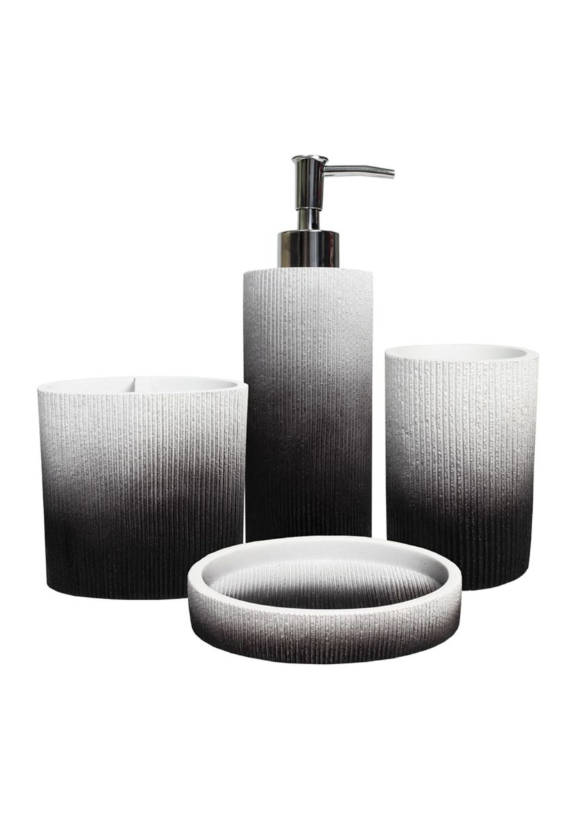 Urbana Poly Resin Bath Accessory Collection 4 Piece Bathroom Set