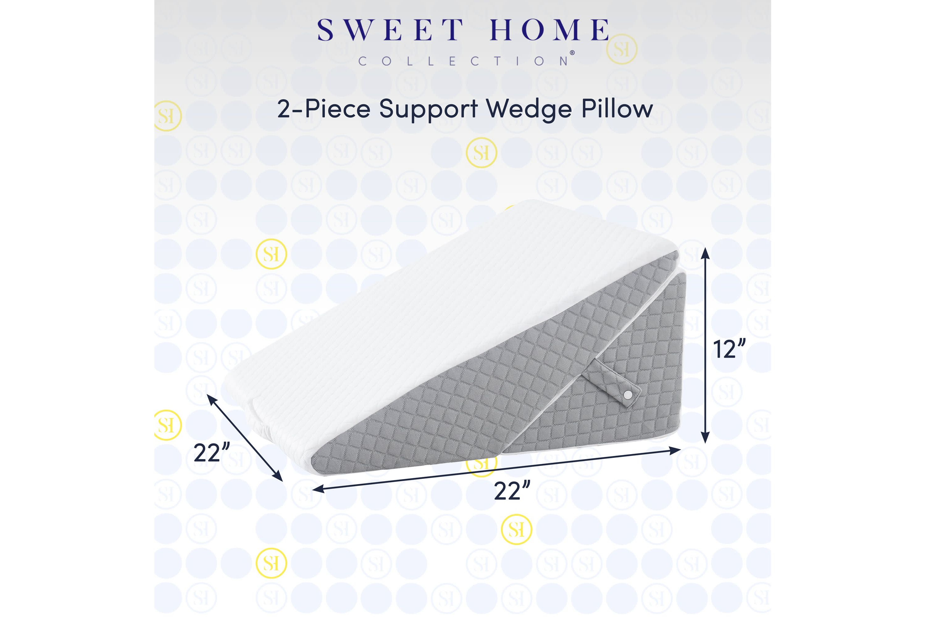 Sweet Home Collection 2 Piece Bed Wedge Pillow Set 22" x 22" x 12"