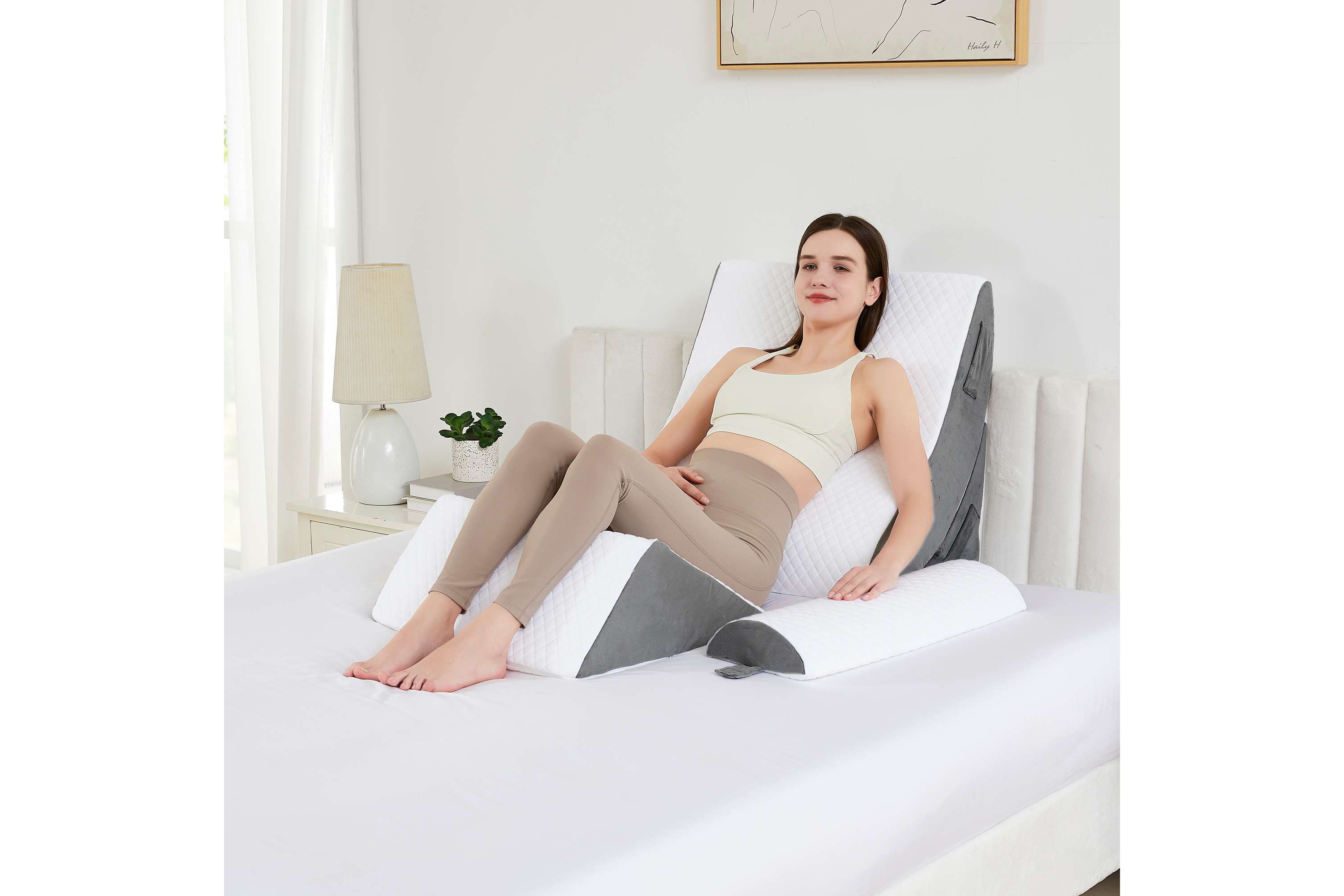 Sweet Home Collection 4 Piece Bed Wedge Pillow Set 27" x 24" x 6"