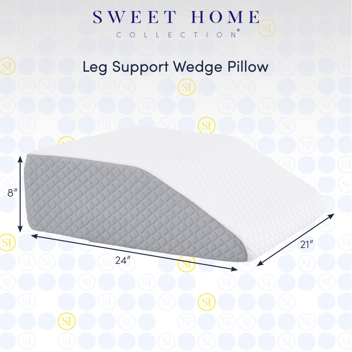 Sweet Home Collection Leg Elevation Bed Wedge Pillow 24" x 21" x 8"