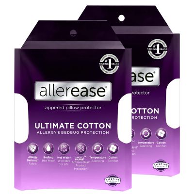 Allerease Ultimate 2pk Pillow Cover, White, Jumbo