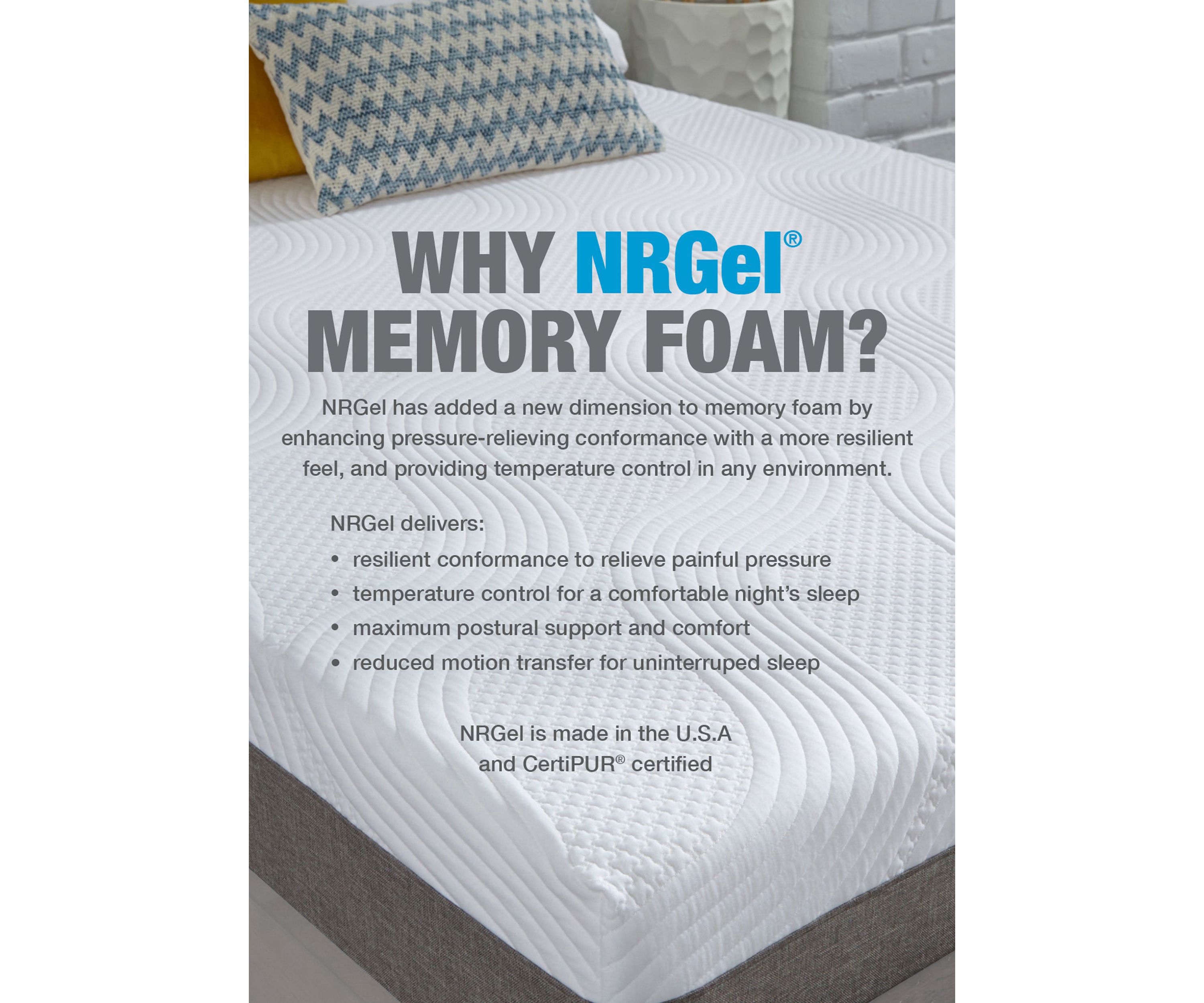 Respond 12 Inch NRGel Memory Foam Mattress