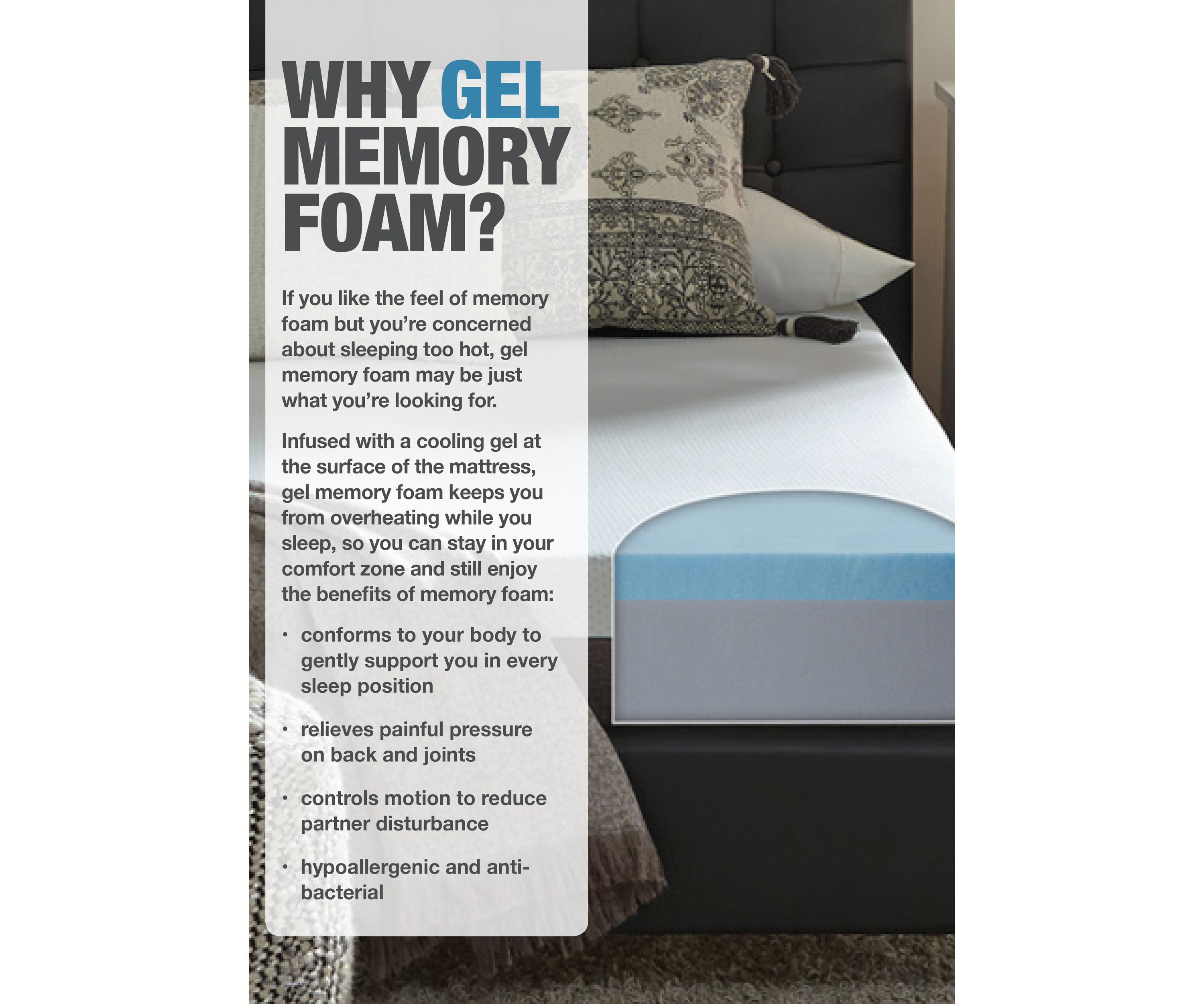 Slumber Solutions Renew 12 Inch Customize Your Comfort Gel Memory Foam Mattress