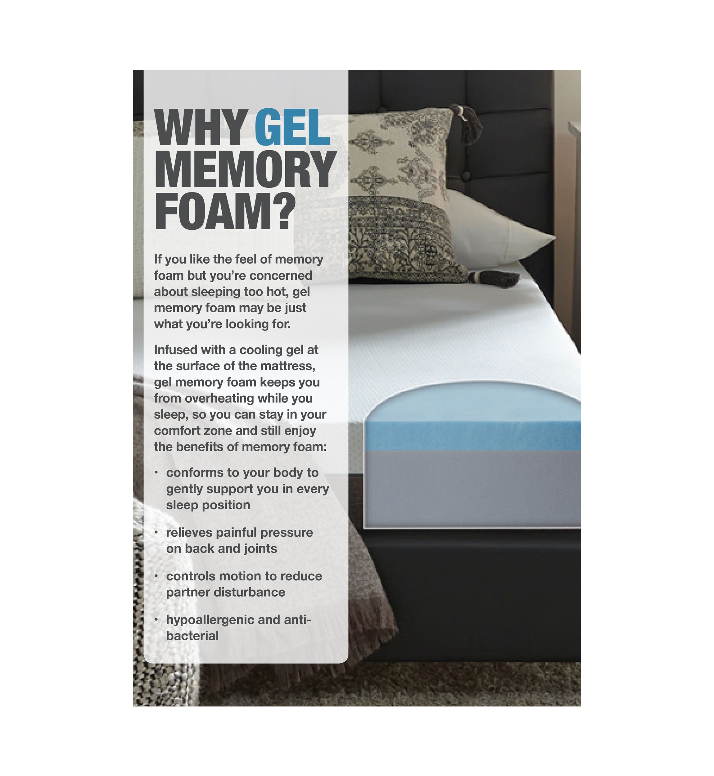 Slumber Solutions Renew 14 Inch Customize Your Comfort Gel Memory Foam Mattress