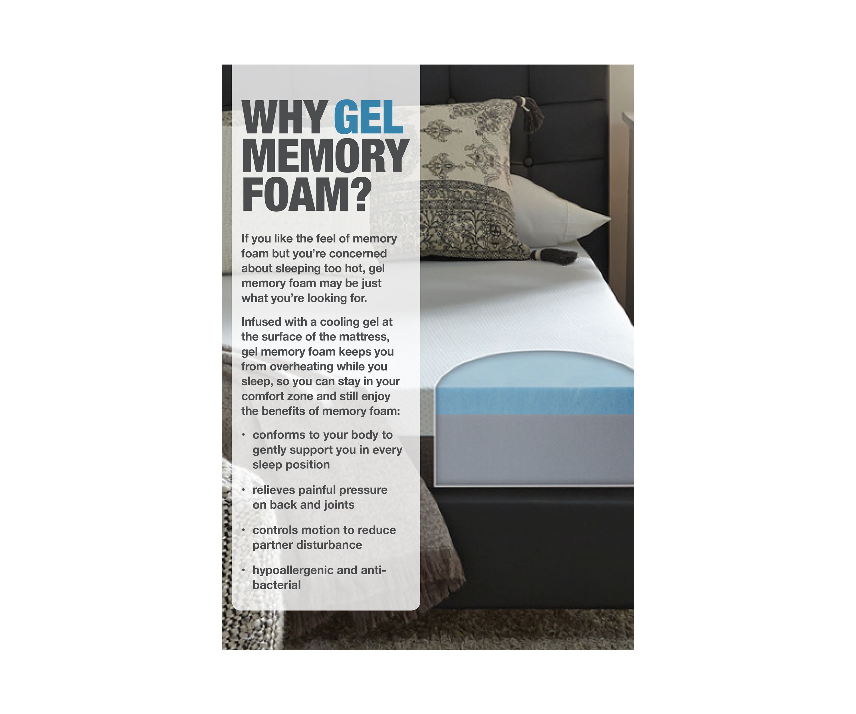 Slumber Solutions Renew 14 Inch Customize Your Comfort Gel Memory Foam Mattress