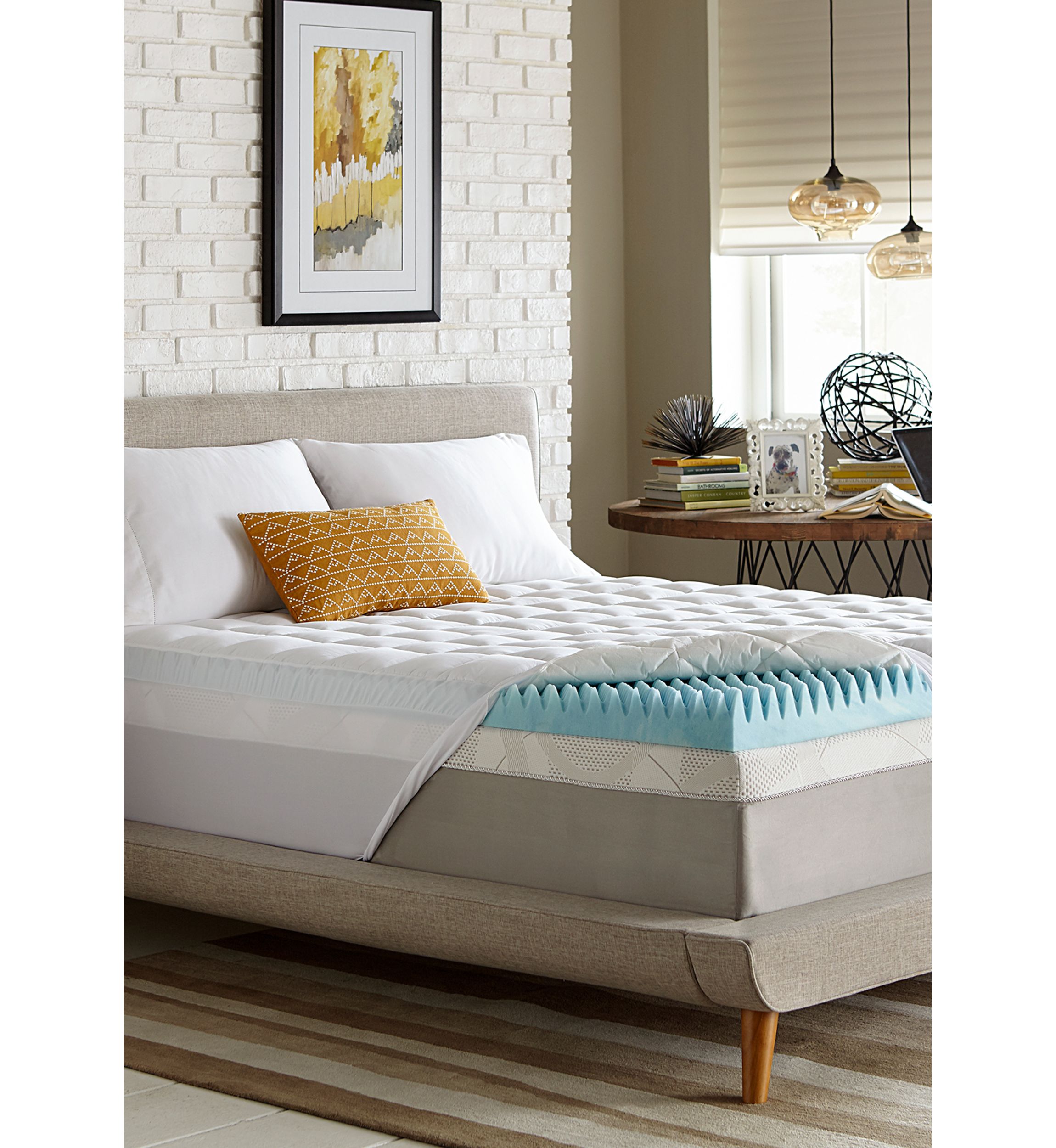 5.5 Inch Textured Gel Memory Foam and Fiber Topper