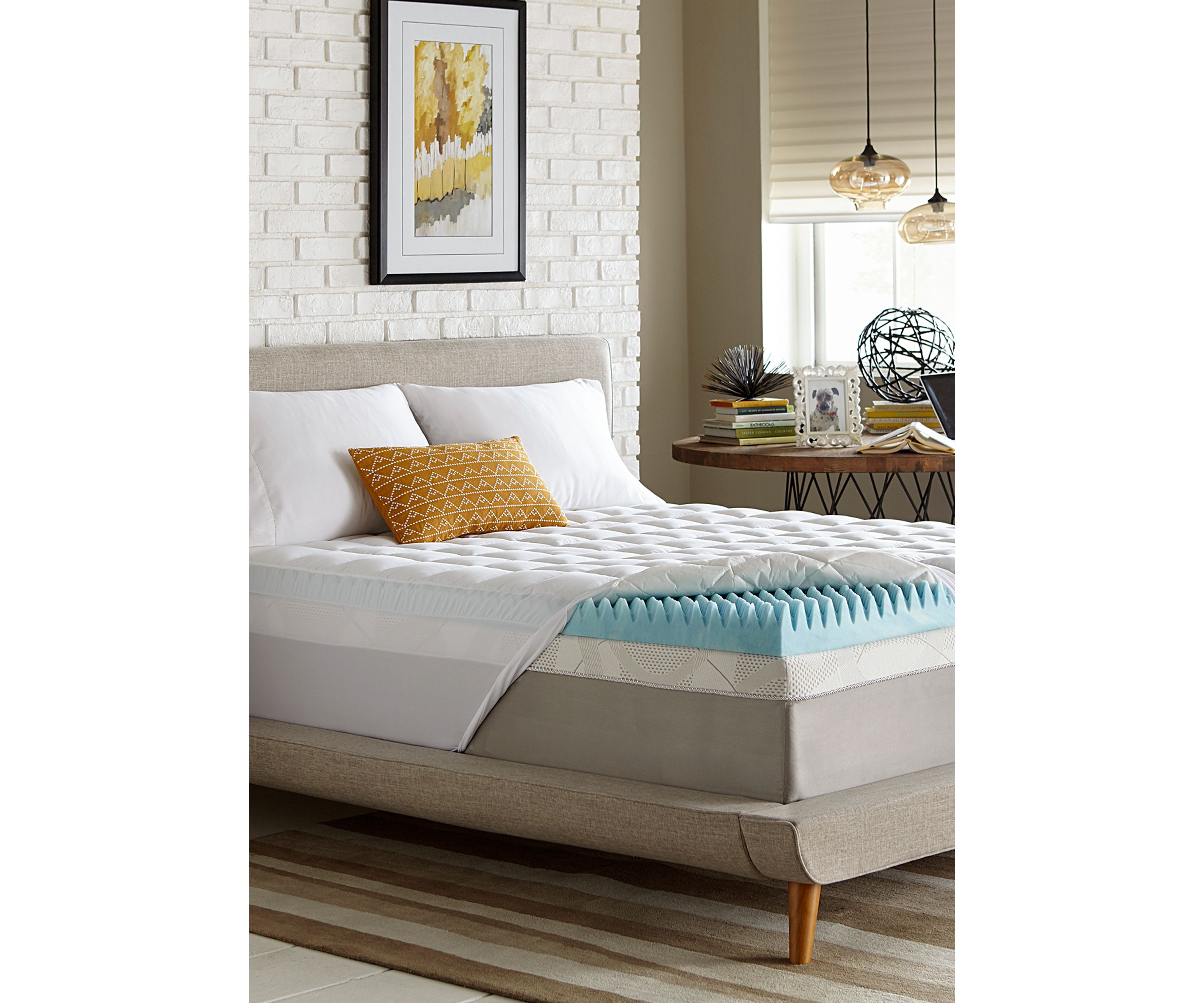5.5 Inch Textured Gel Memory Foam and Fiber Topper