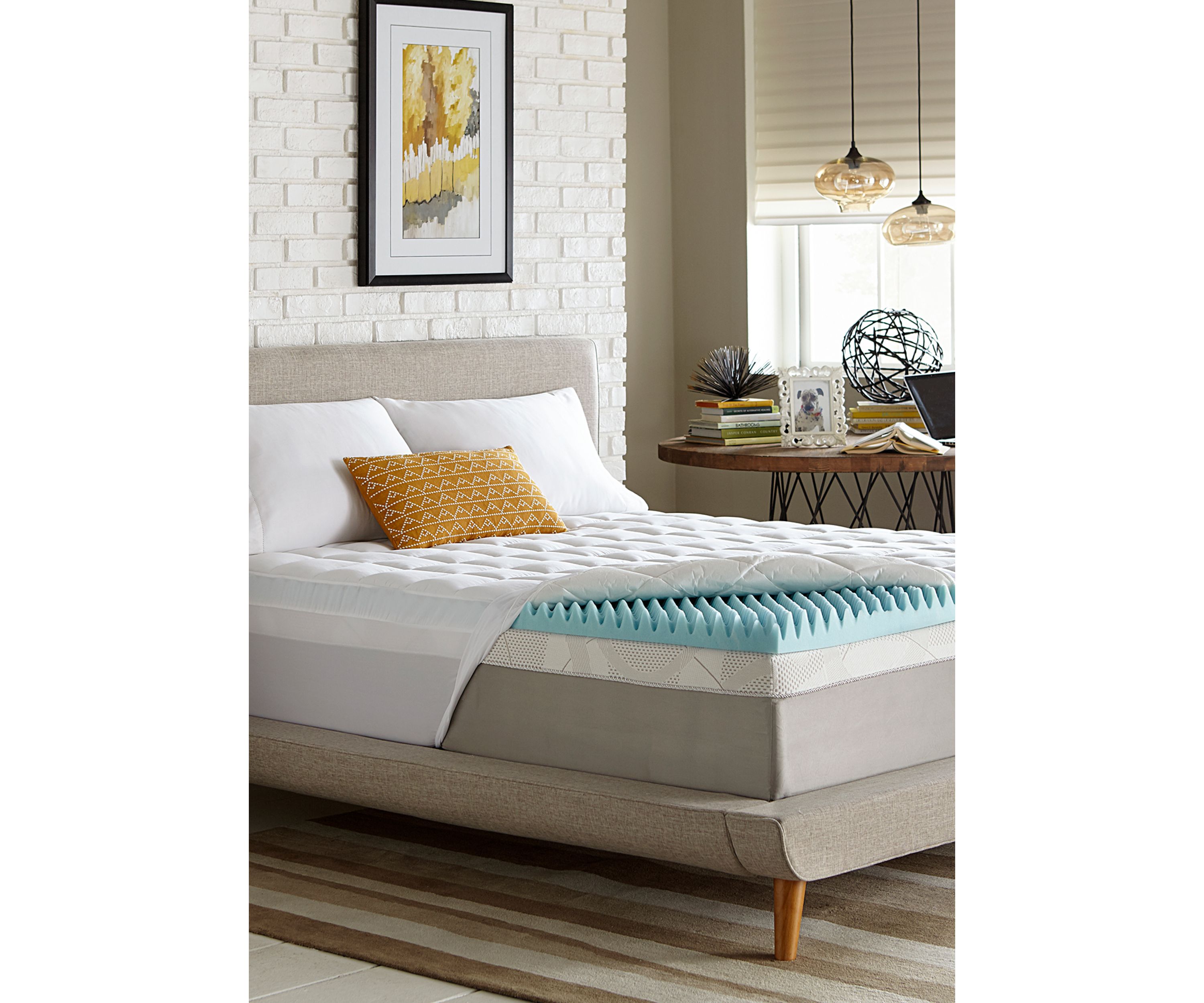 4.5 Inch Textured Gel Memory Foam and Fiber Topper