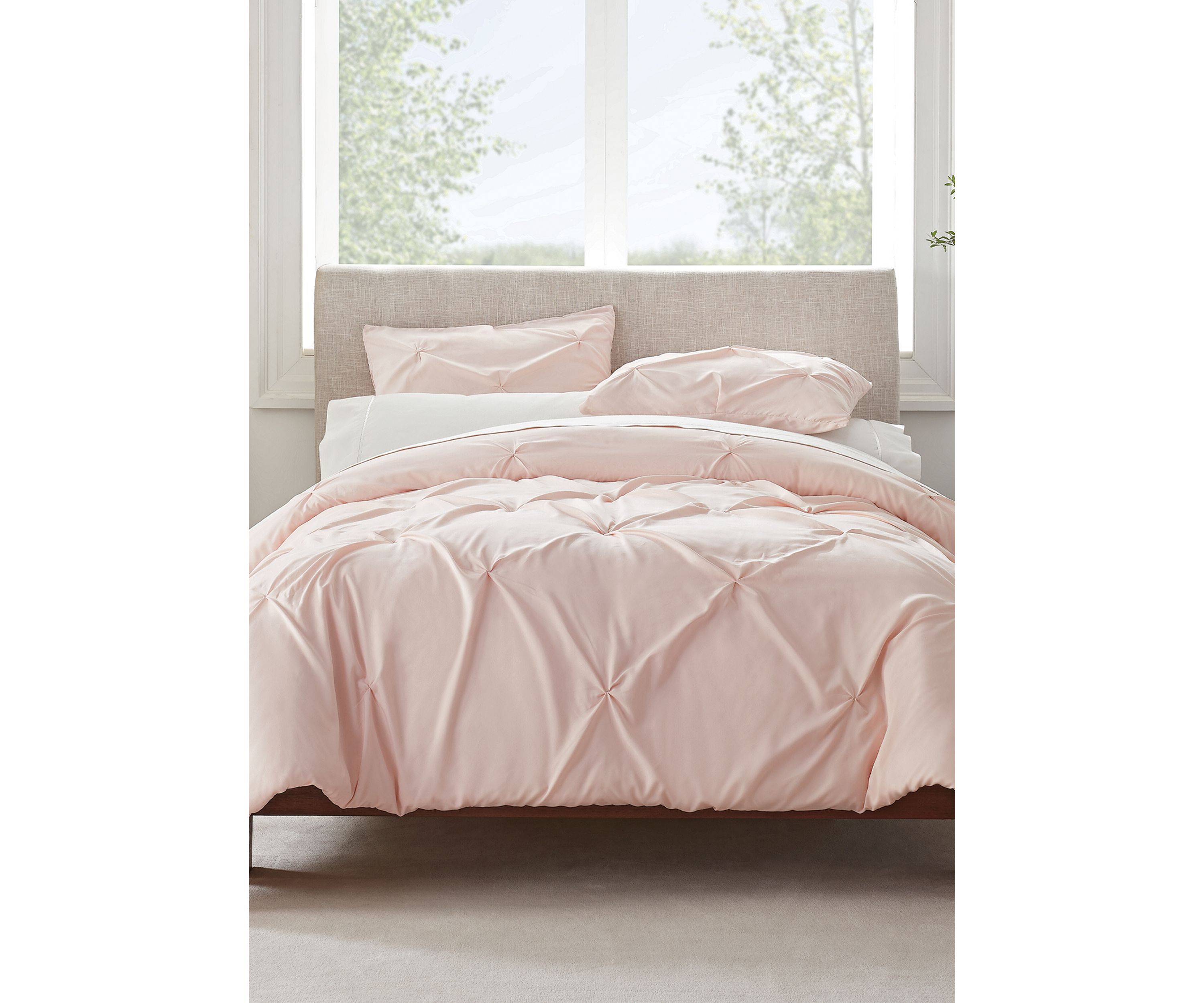 Antimicrobial Pleated 3 Piece Duvet Set