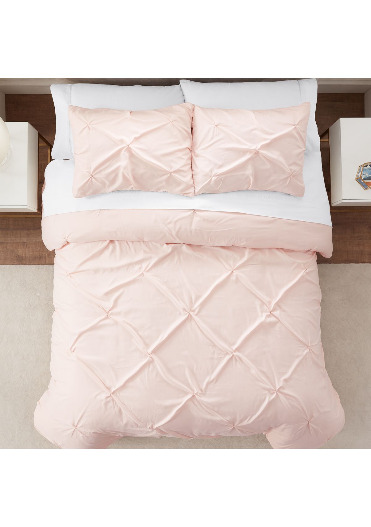 Antimicrobial Pleated 3 Piece Duvet Set