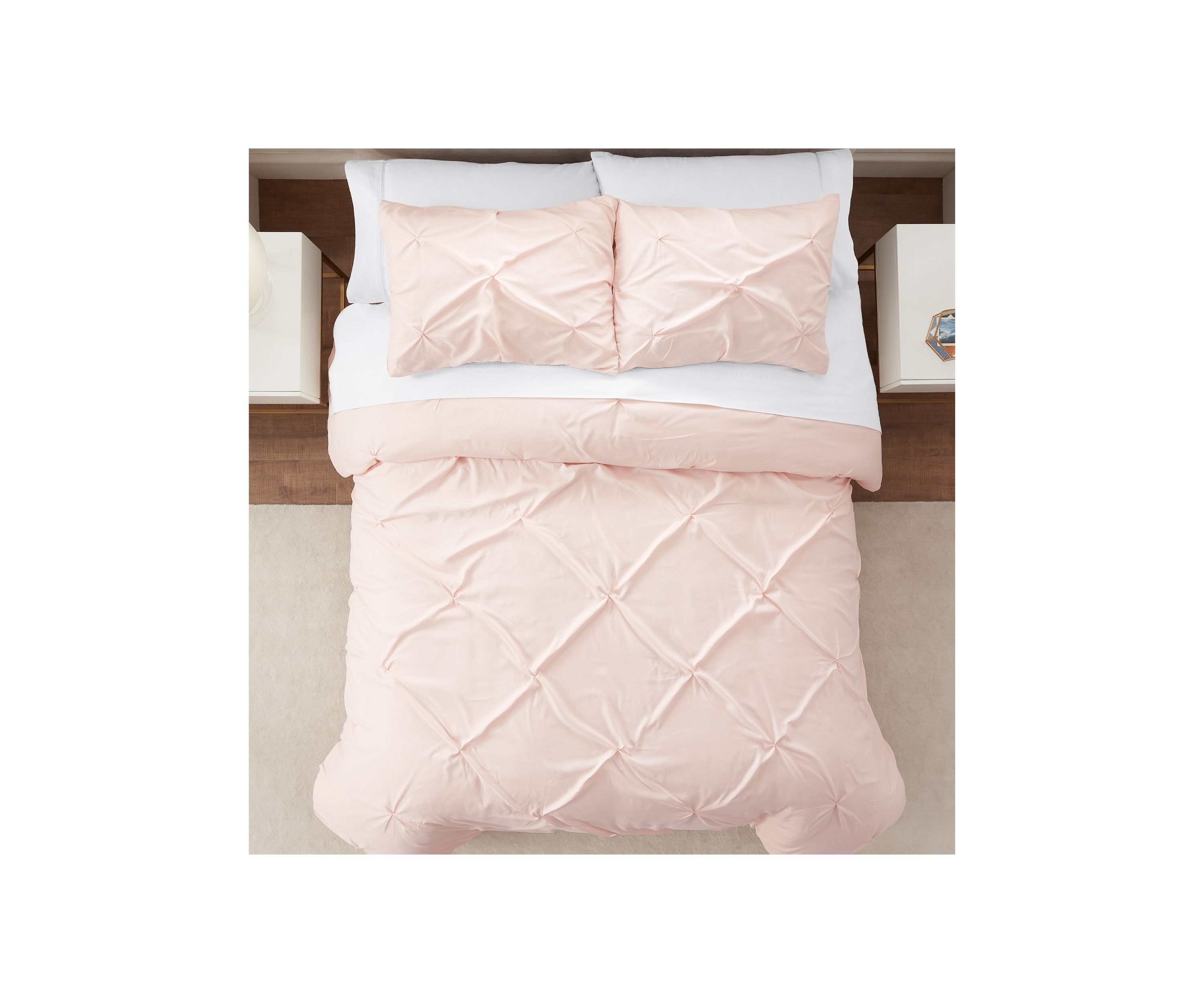 Antimicrobial Pleated 3 Piece Duvet Set