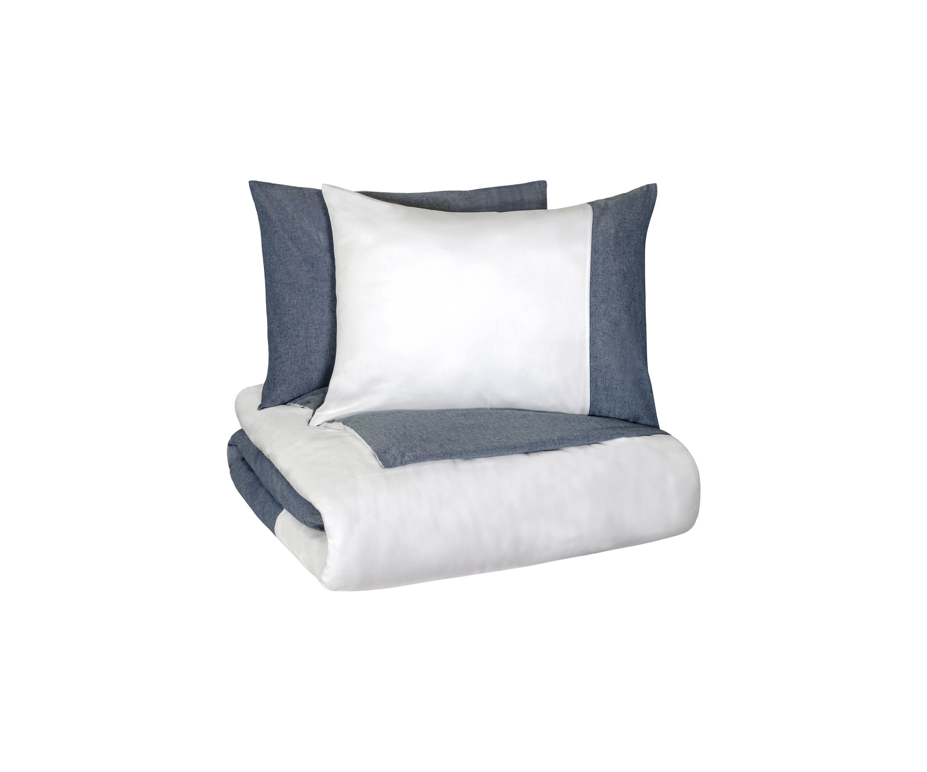 Kinsley Chambray Color Block 3 Piece Duvet Set