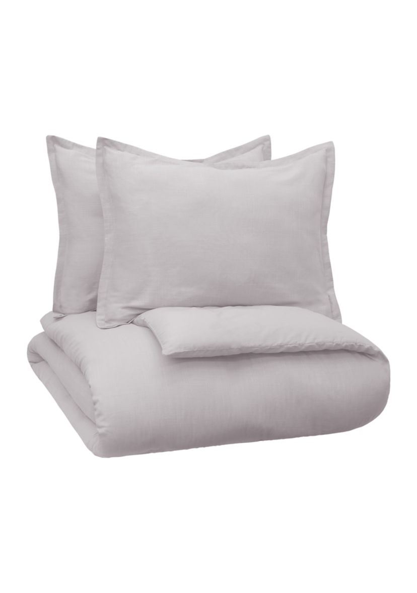 Lark Solid 3 Piece Duvet Set