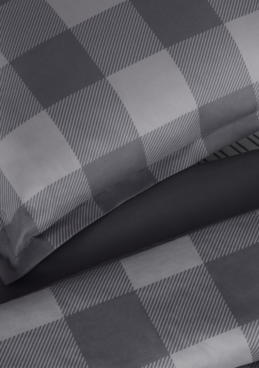 Simply Clean Alex Buffalo Check Plaid Antimicrobial Complete Bedding Set with Sheets
