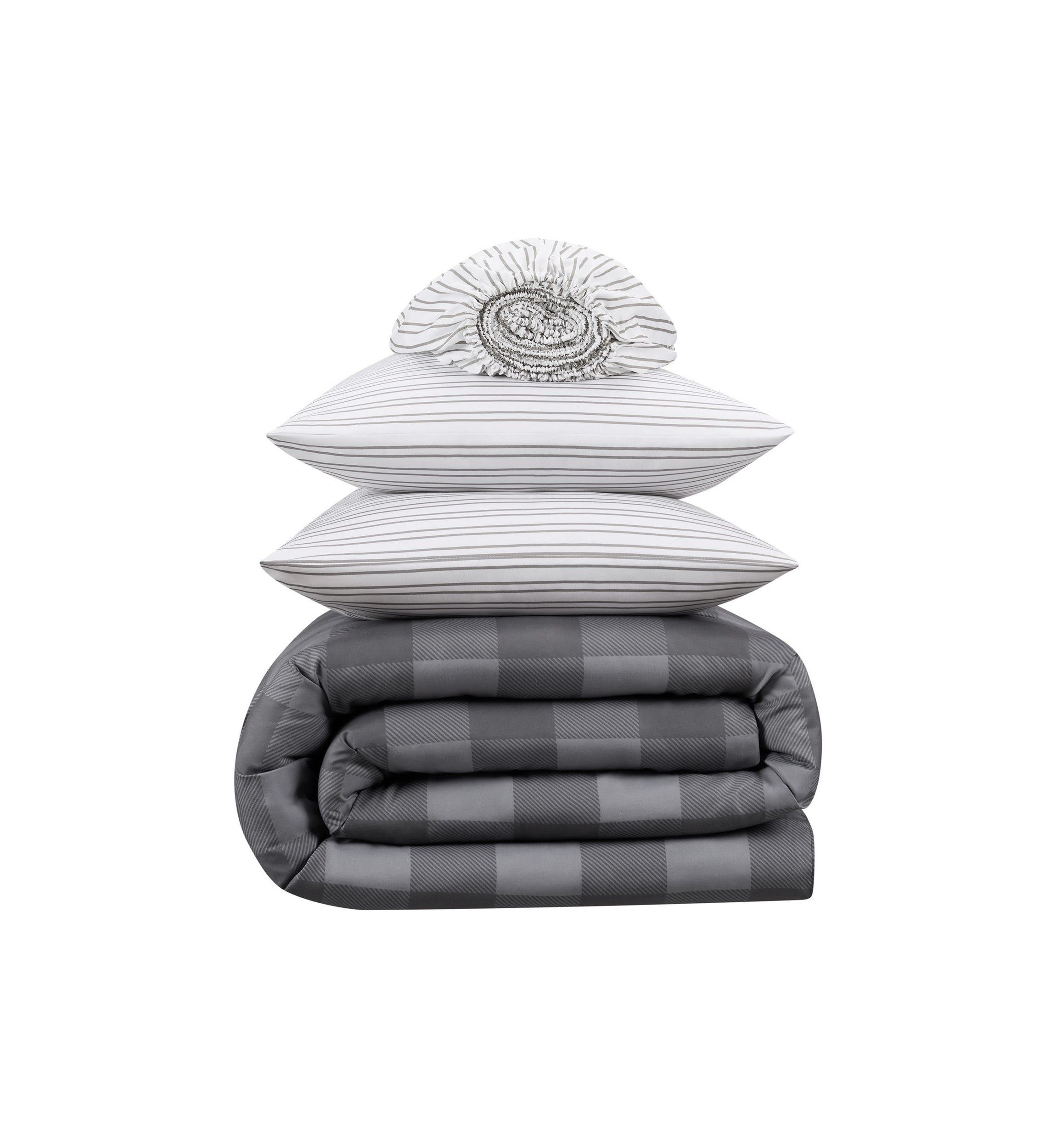 Simply Clean Alex Buffalo Check Plaid Antimicrobial Complete Bedding Set with Sheets