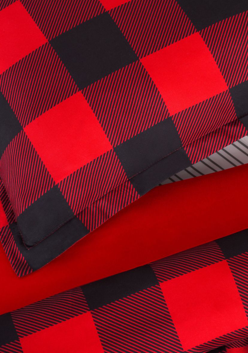 Simply Clean Alex Buffalo Check Plaid Antimicrobial Comforter Set