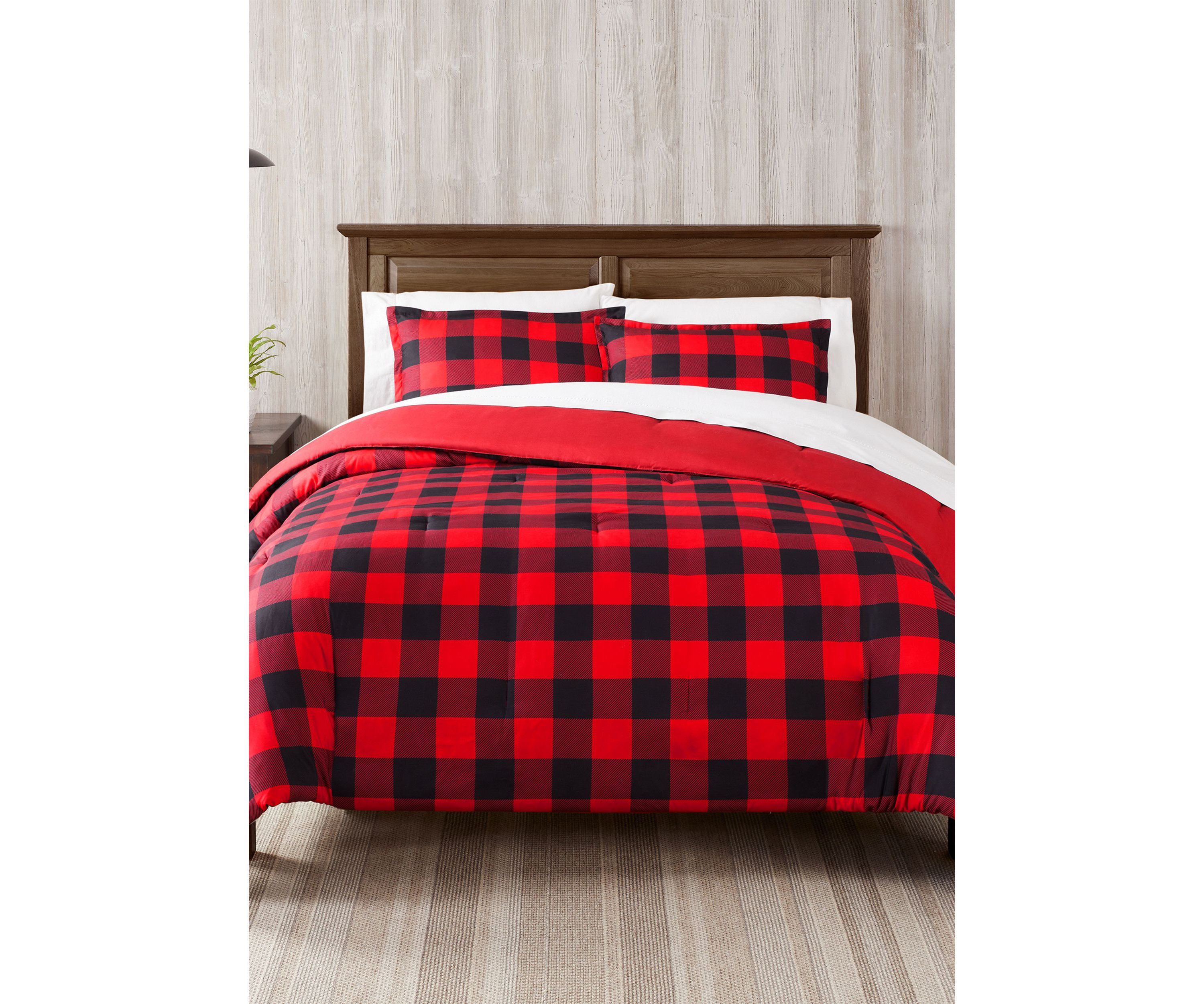 Simply Clean Alex Buffalo Check Plaid Antimicrobial Comforter Set