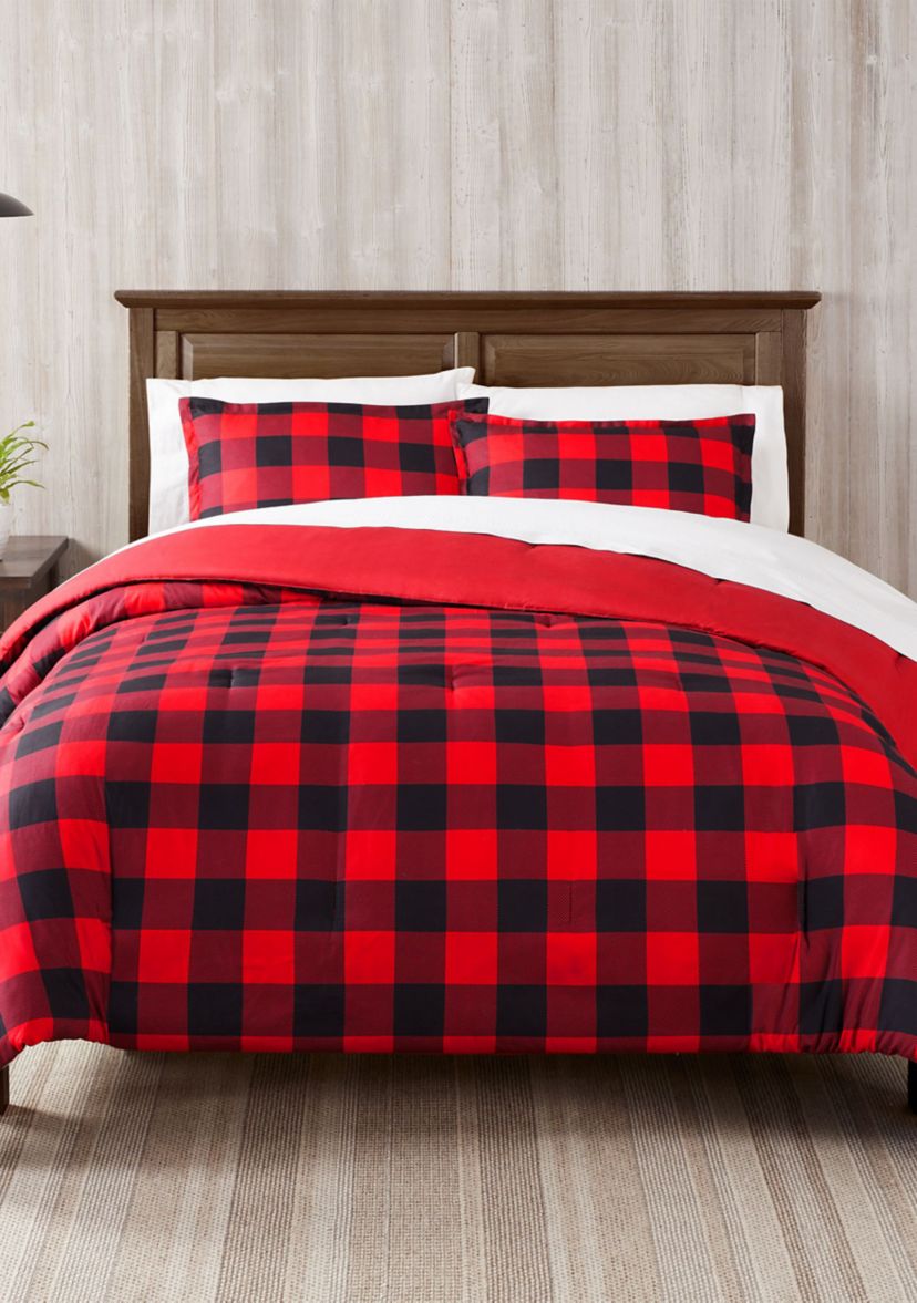 Simply Clean Alex Buffalo Check Plaid Antimicrobial Comforter Set