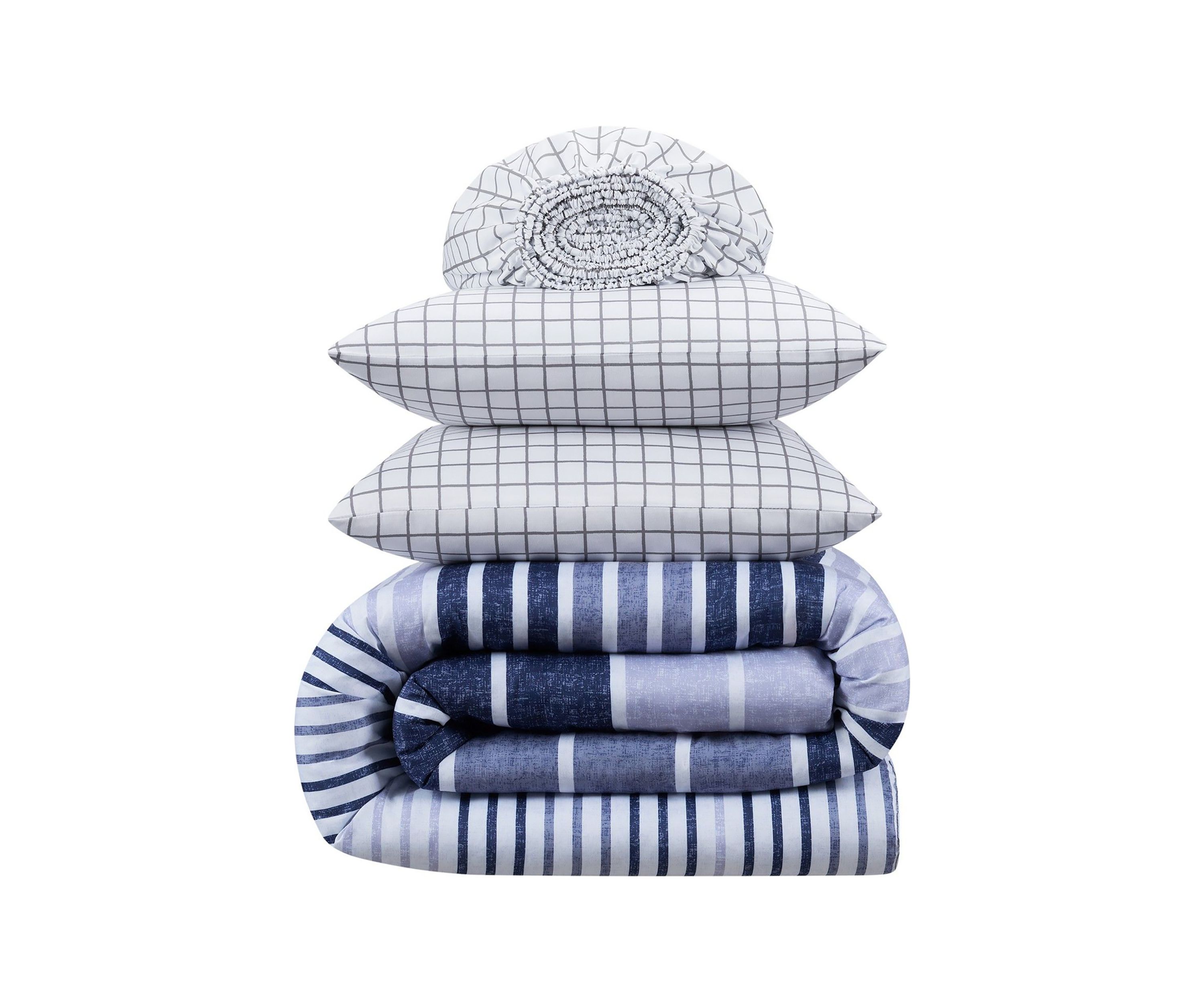 Simply Clean Conrad Variegated Stripe Antimicrobial Complete Bedding Set with Sheets