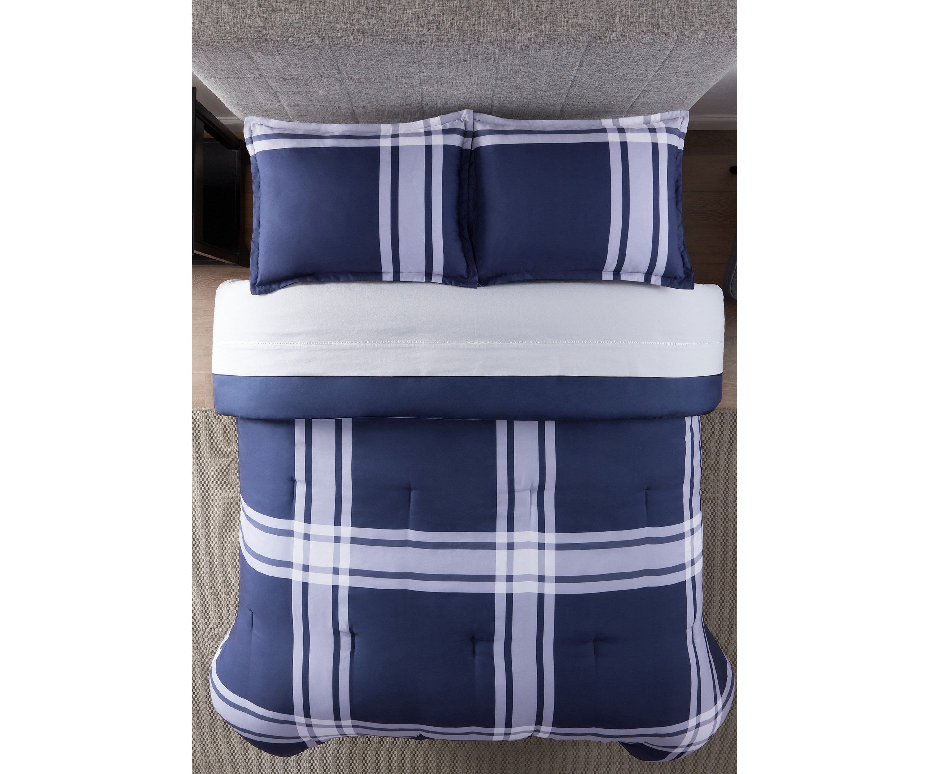 Simply Clean Jax Plaid Antimicrobial Complete Bedding Set with Sheets