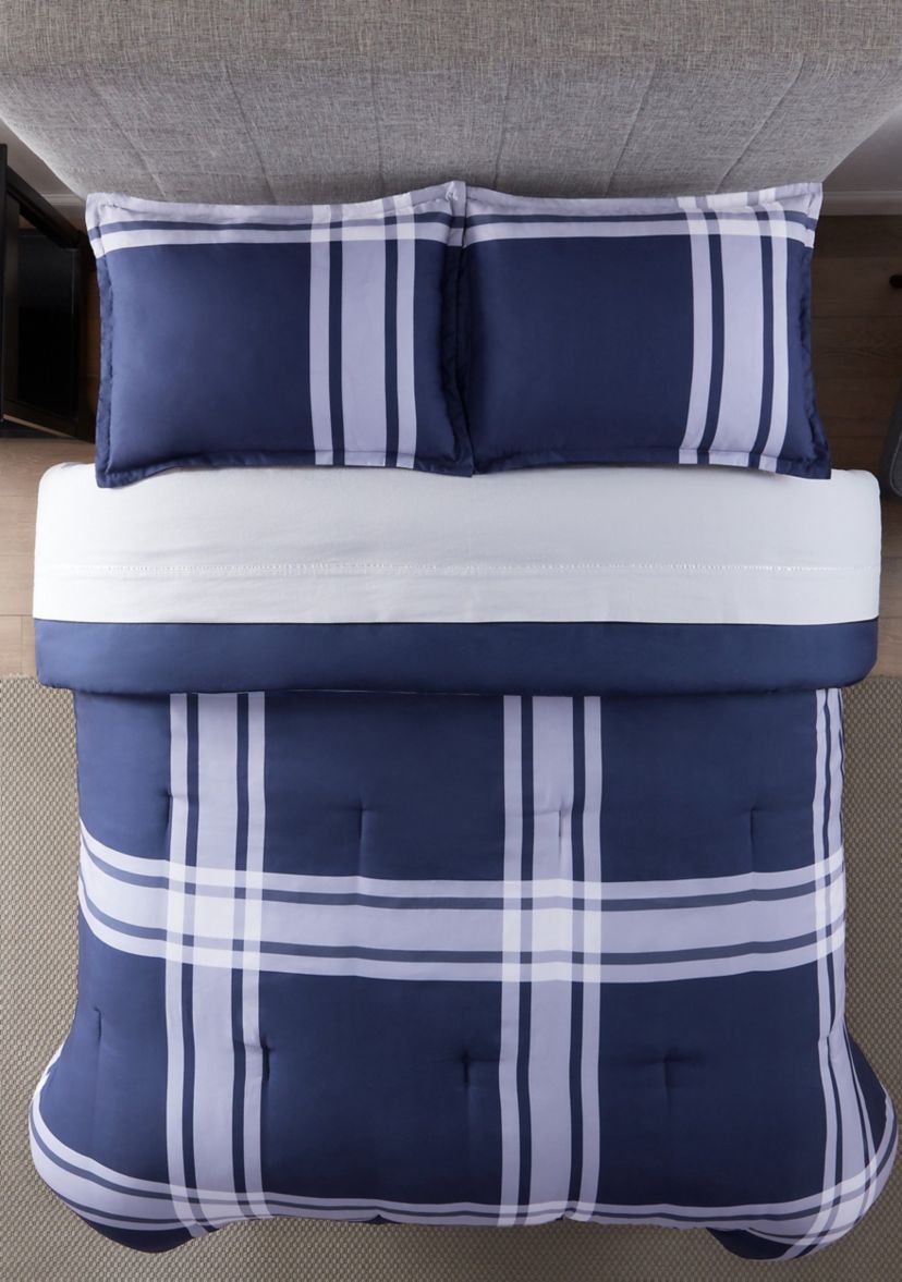 Simply Clean Jax Plaid Antimicrobial Complete Bedding Set with Sheets