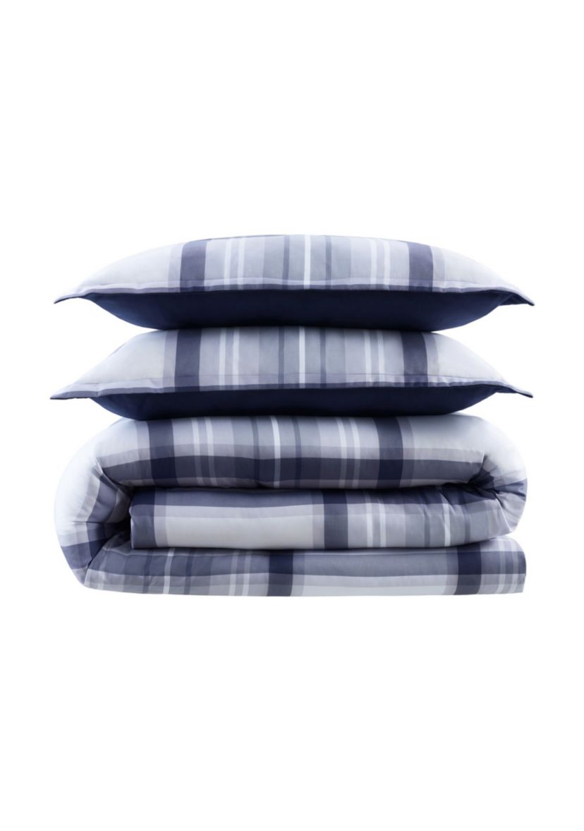 Simply Clean Jax Plaid Antimicrobial Complete Bedding Set with Sheets