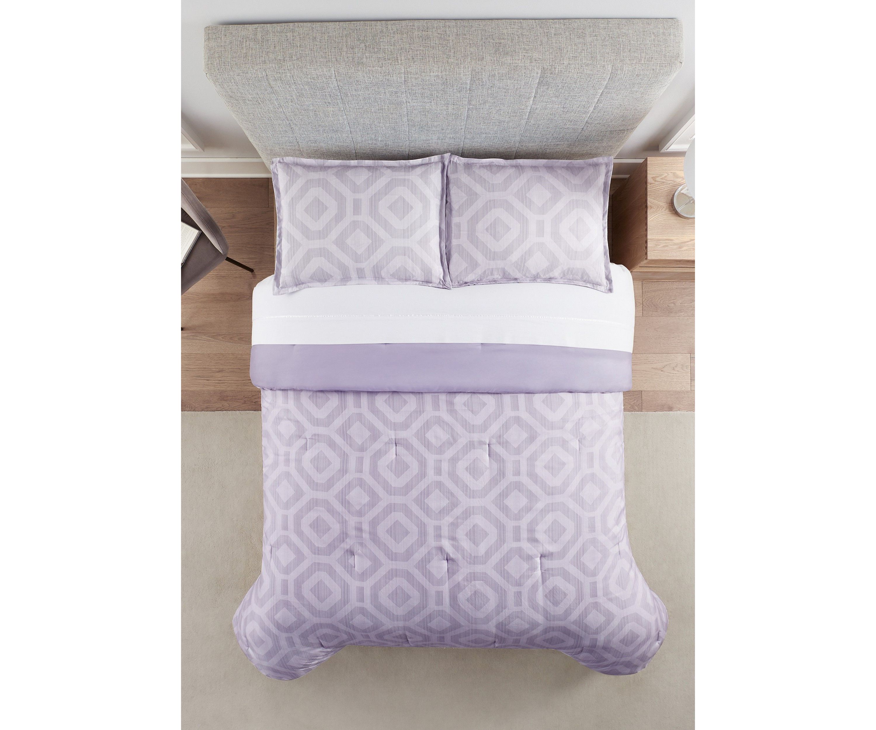 Simply Clean Skyler Textured Geometric Antimicrobial Comforter Set