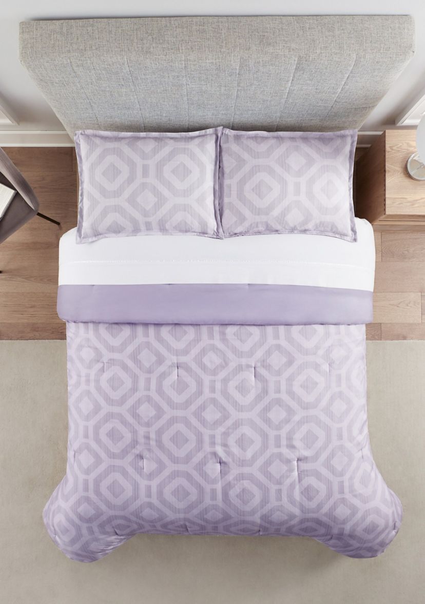 Simply Clean Skyler Textured Geometric Antimicrobial Comforter Set