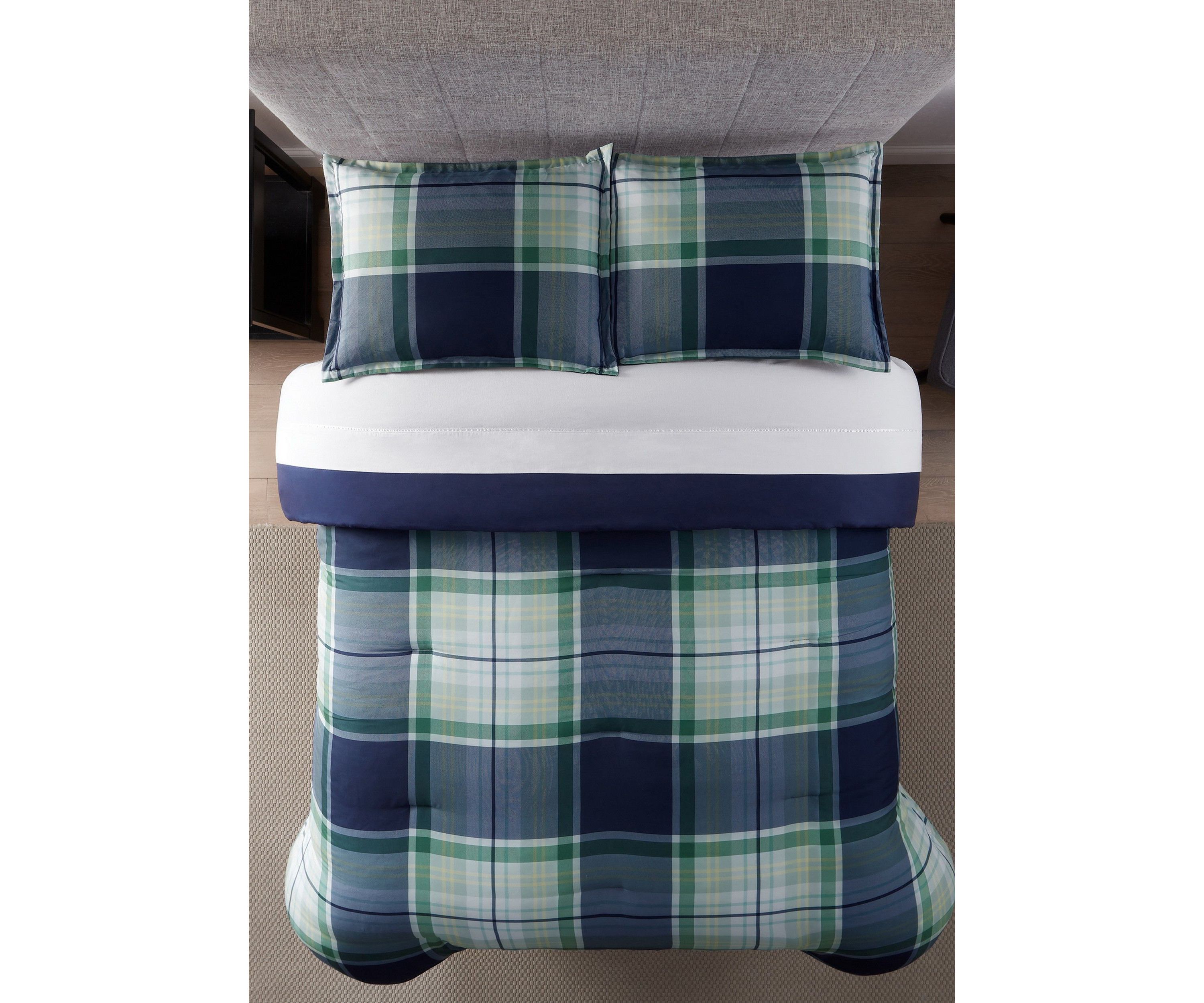 Simply Clean Scott Plaid Antimicrobial Complete Bedding Set with Sheets