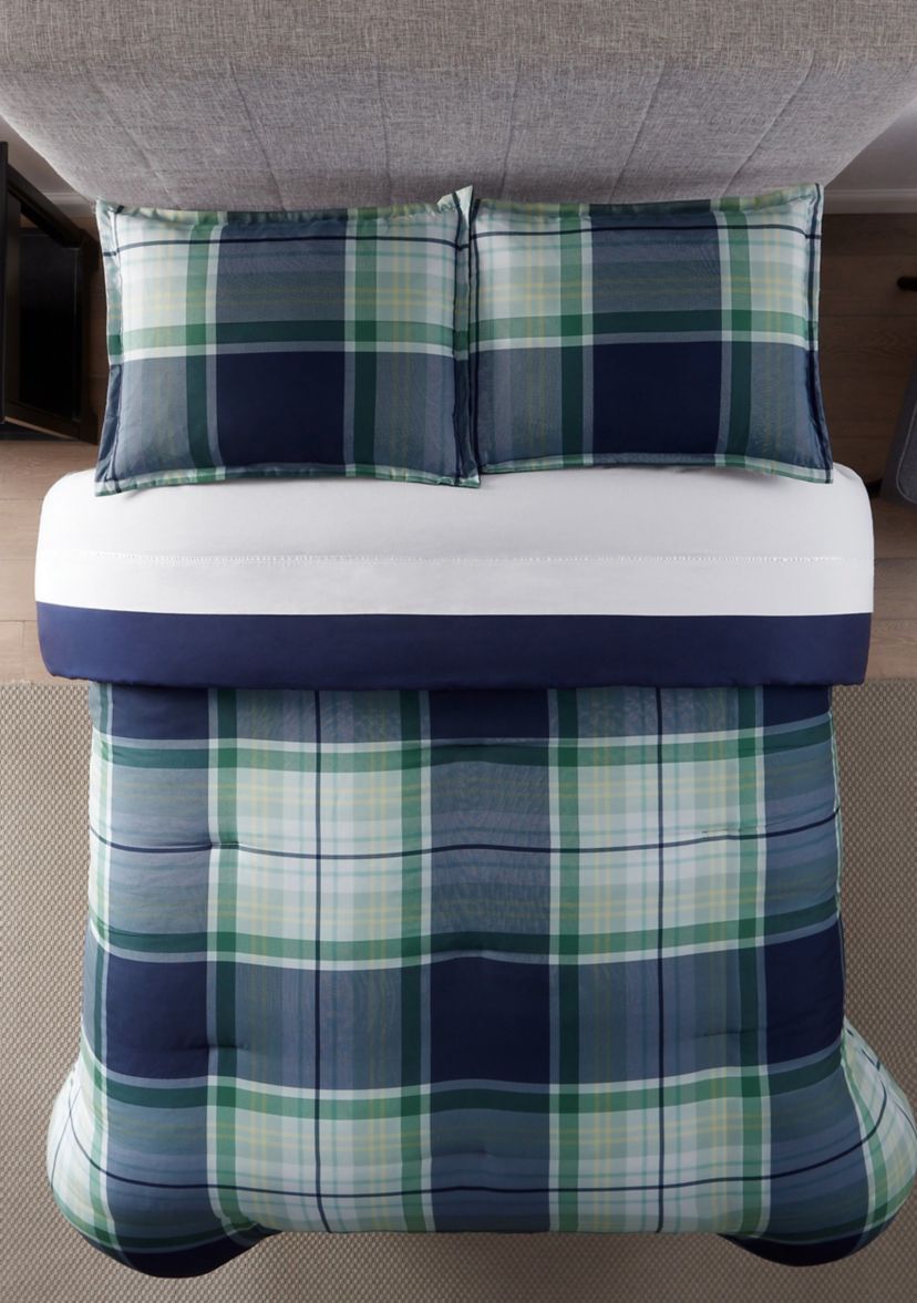 Simply Clean Scott Plaid Antimicrobial Complete Bedding Set with Sheets